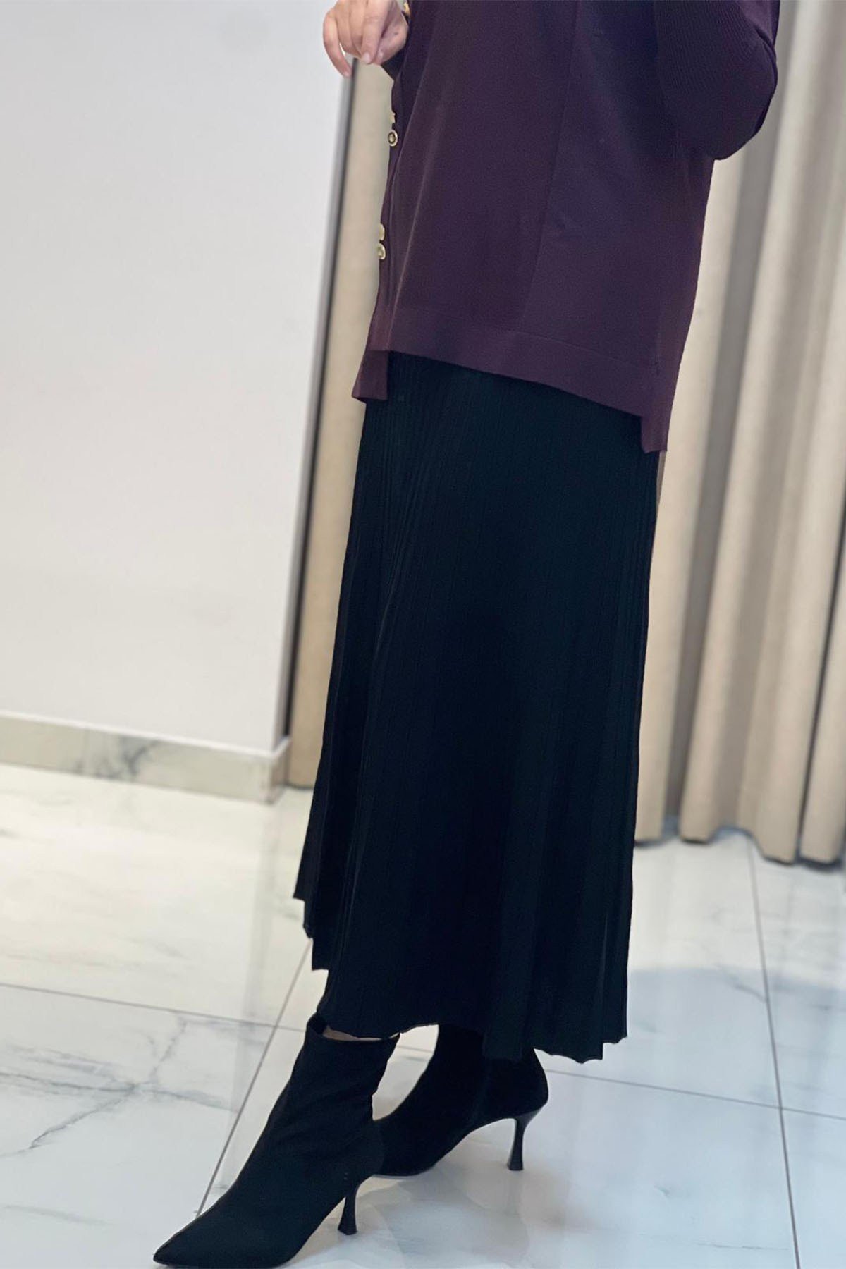 Ö.R Rayon Kelebek Etek Siyah