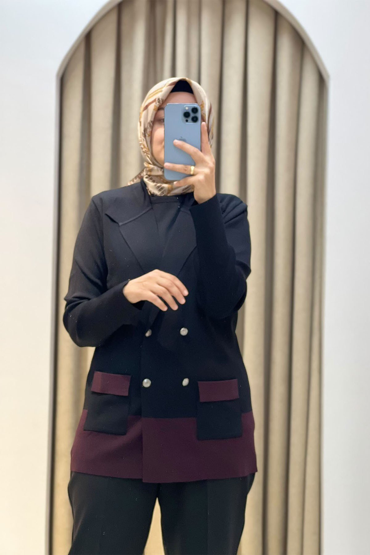 Ö.R Rayon Triko Trenç Siyah