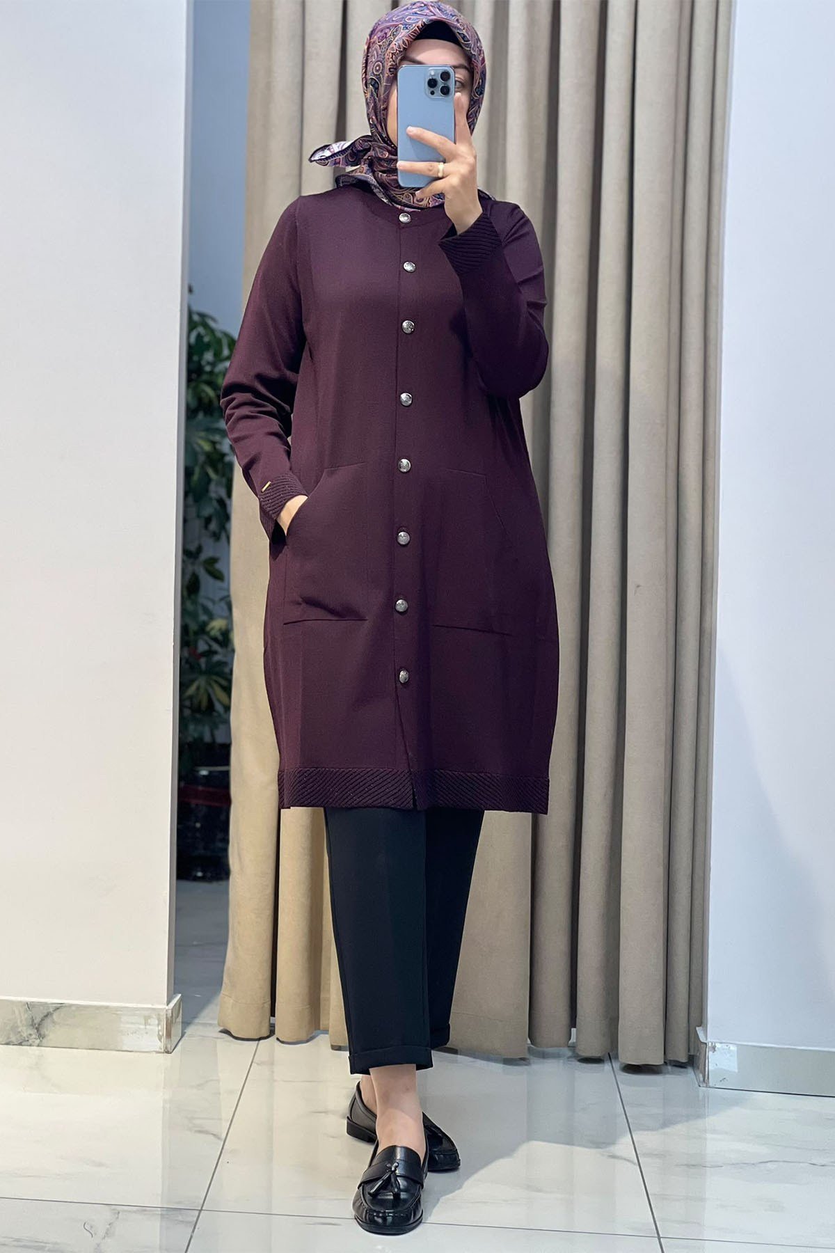 Ö.R Rayon Piyano Hırka Karadut