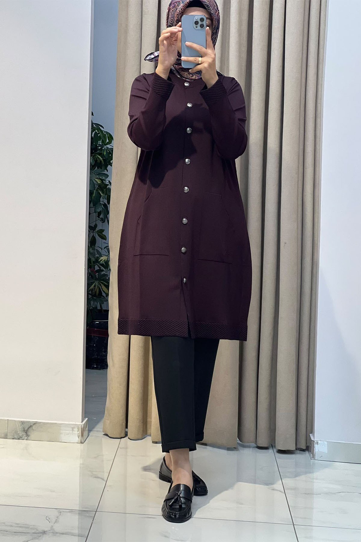 Ö.R Rayon Piyano Hırka Karadut
