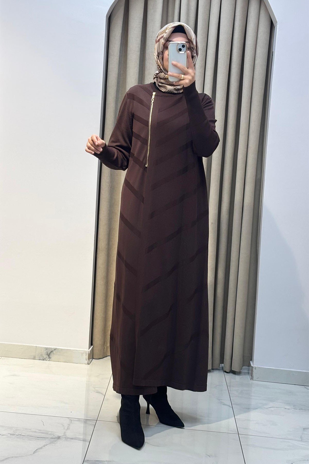 Ö.R Rayon Asis Hırka Kahverengi