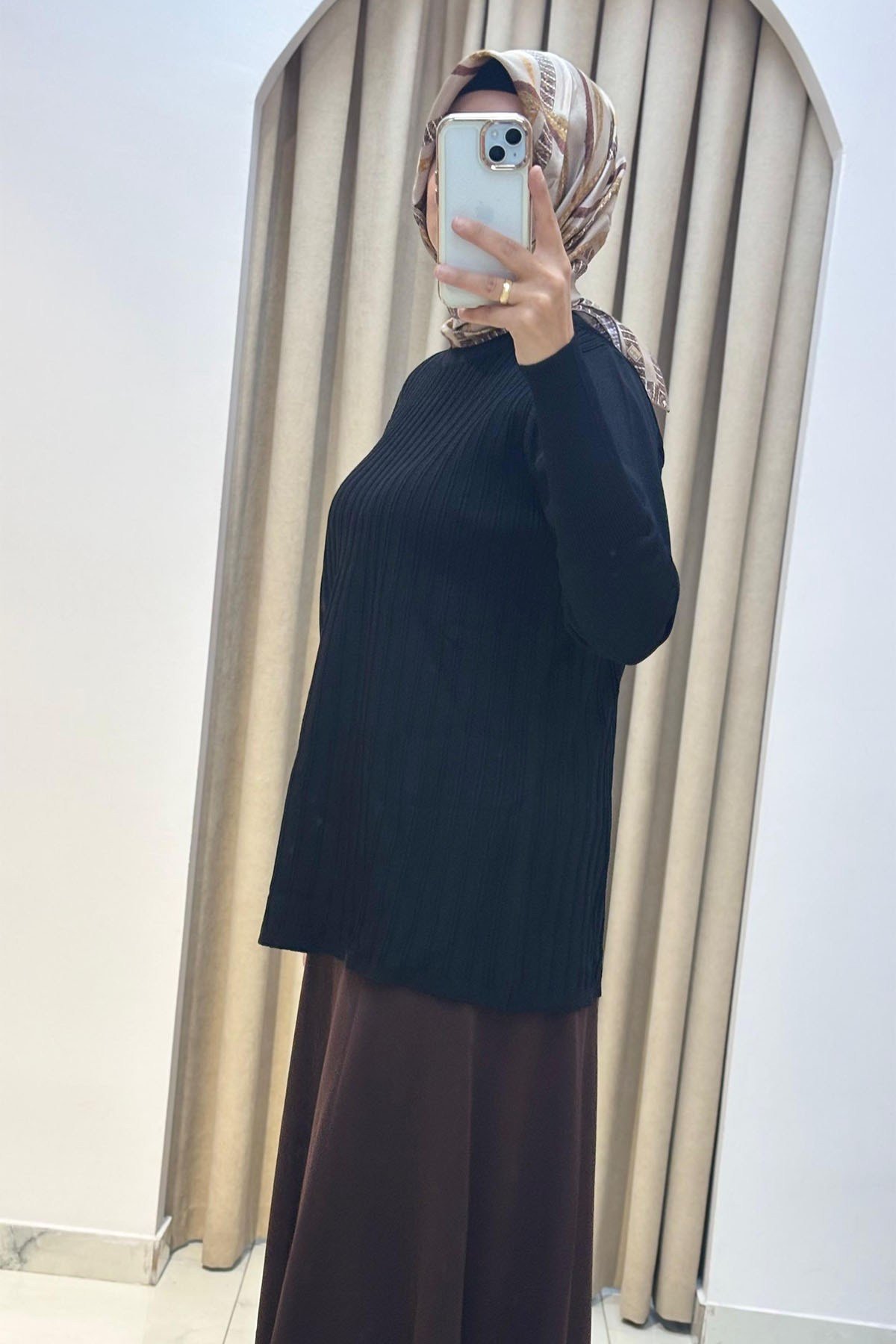 Ö.R Rayon Kelebek Bluz Siyah