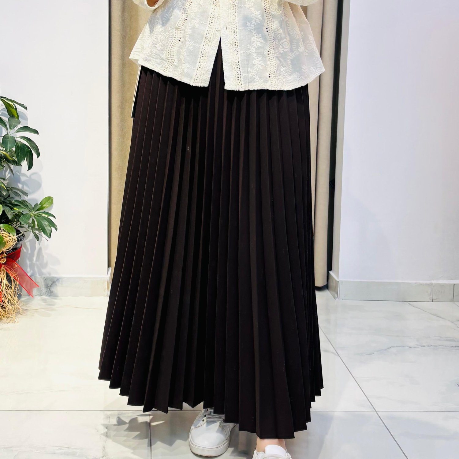 PİLELİ ETEK KAHVE HAKİ BEJ EKRU SİYAH