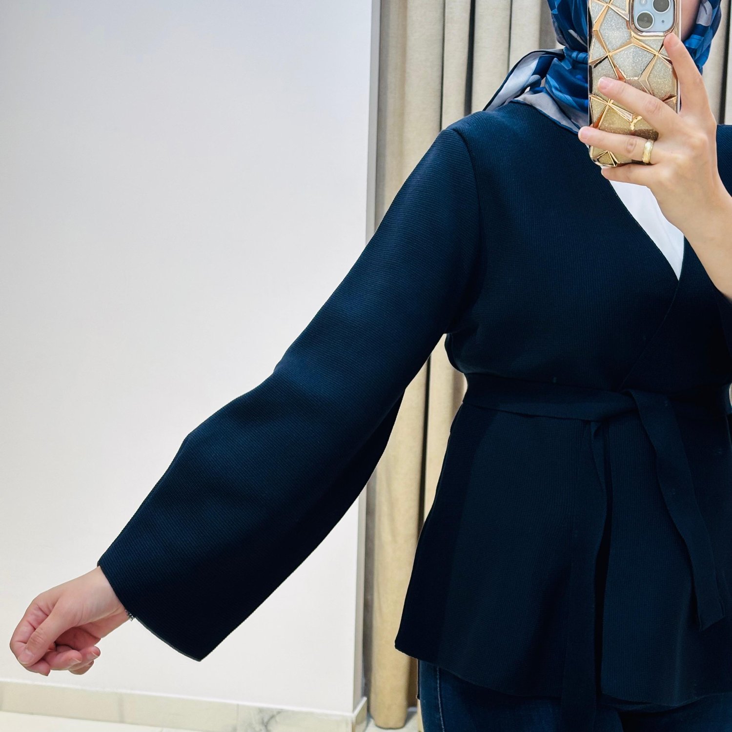 TERZİ DÜKKANI VERA ÇELİK ÖRME PEPLUM HIRKA LACİVERT