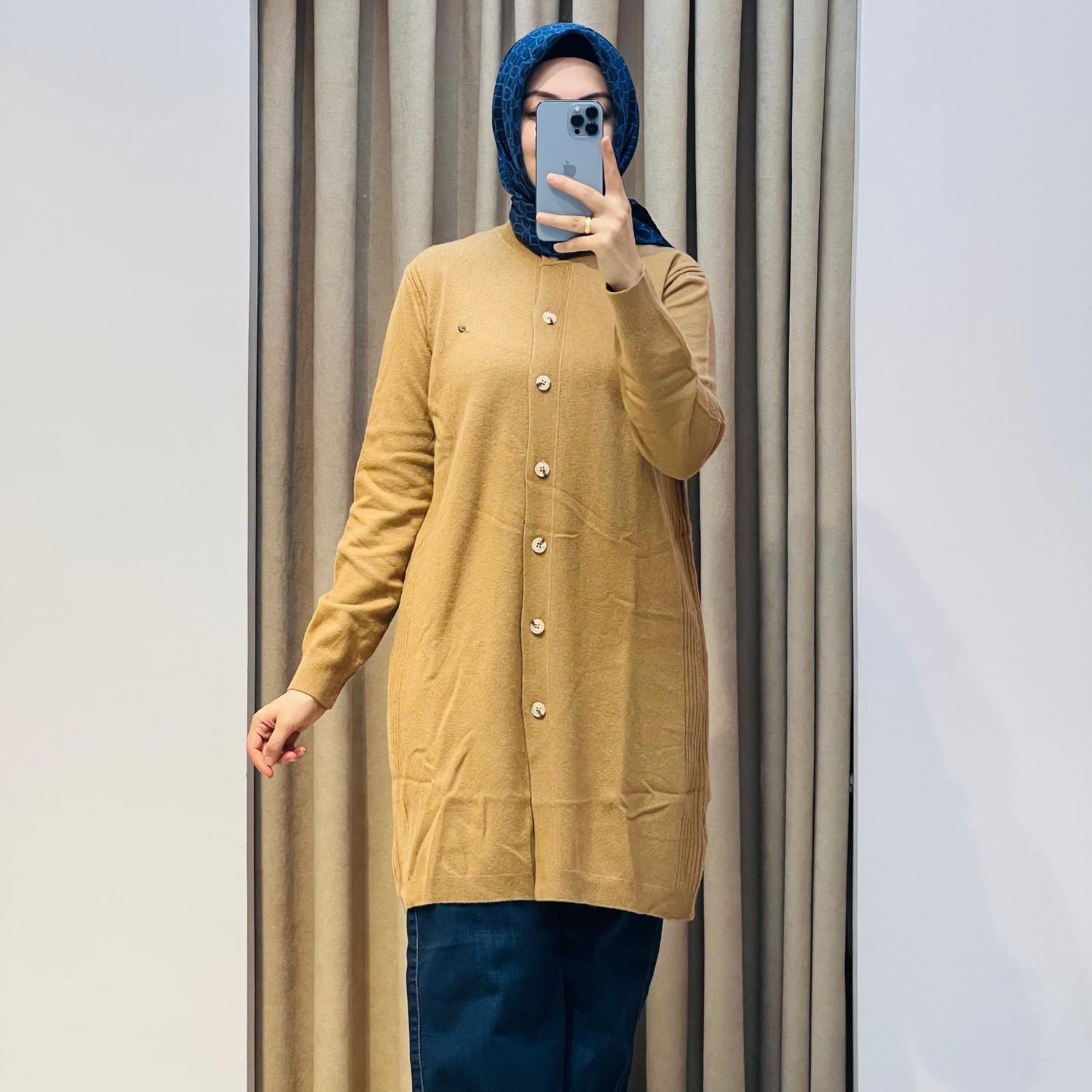 TIĞ TRİKO BASİC CASHMERE UZUN HIRKA CAMEL