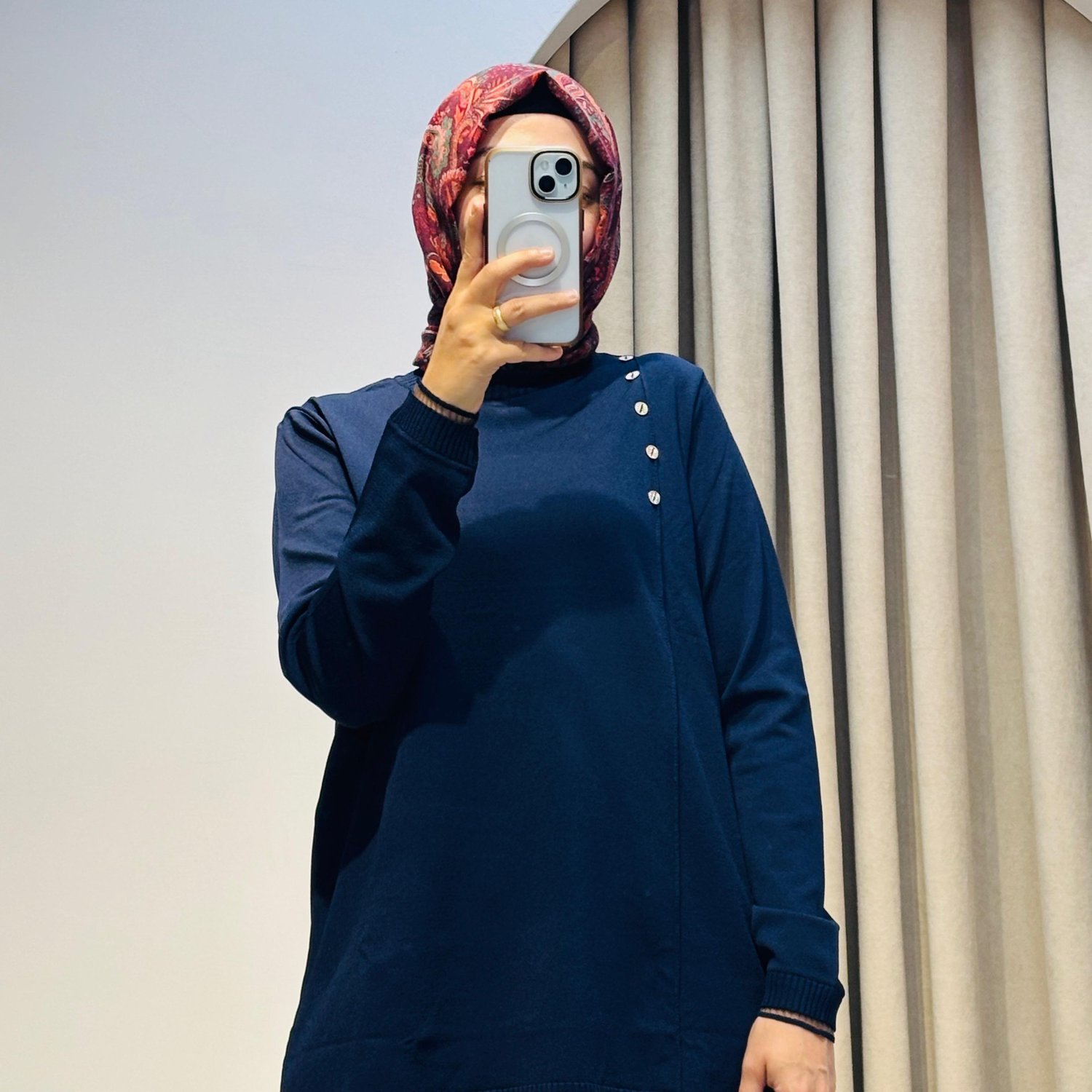 TIĞ TRİKO  FIRFIR DETAYLI RAYON TUNİK LACİVERT