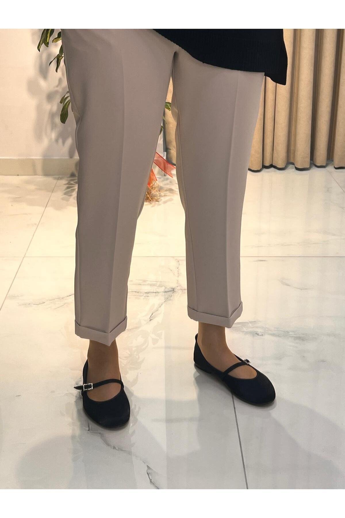 YUSUF ÖZDEMİR BEL İLASTİKLİ DUBLE PAÇA PANTOLON