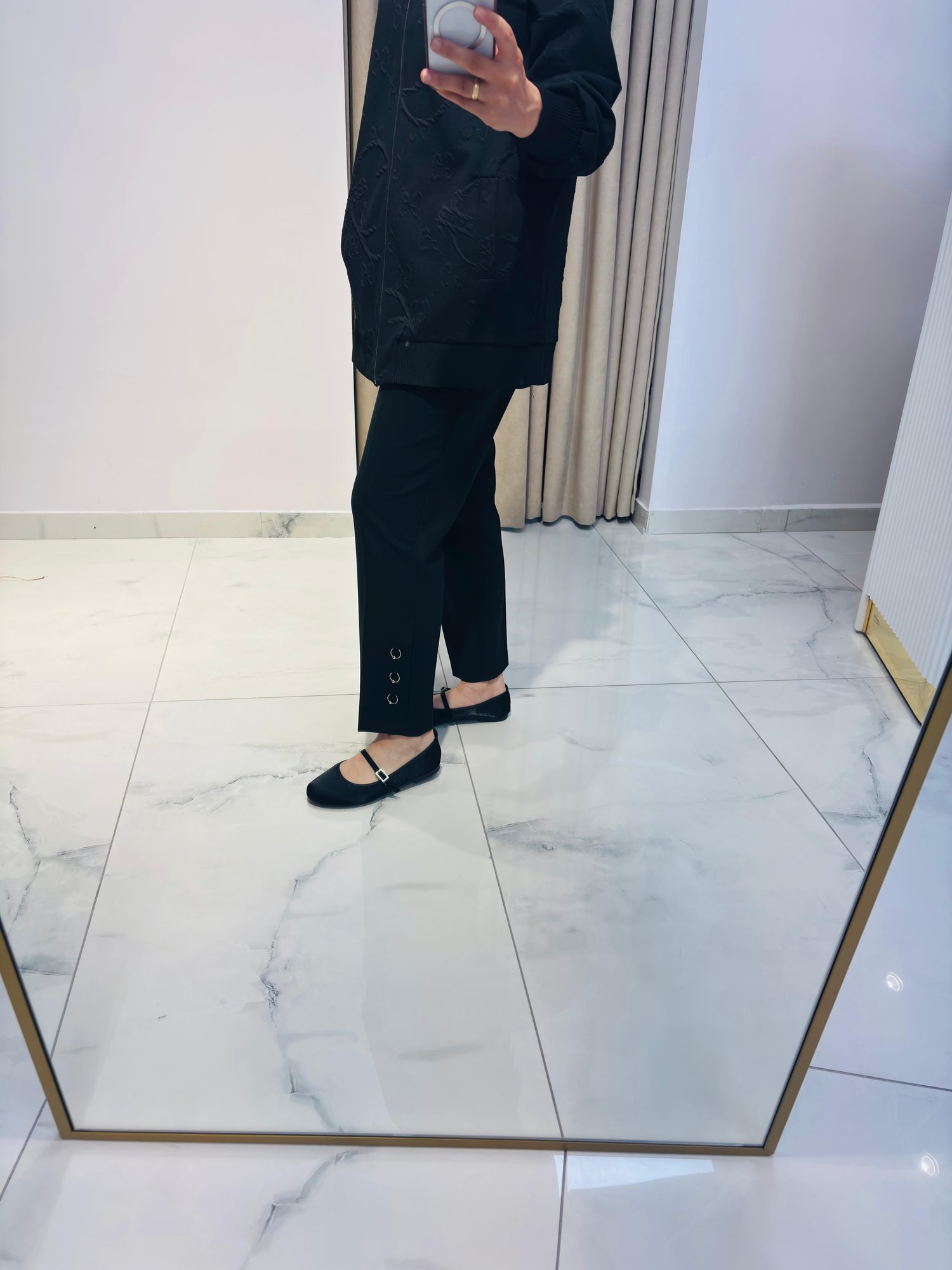 YUSUF ÖZDEMİR PAÇALARI METAL HALKA DETAYLI PANTOLON