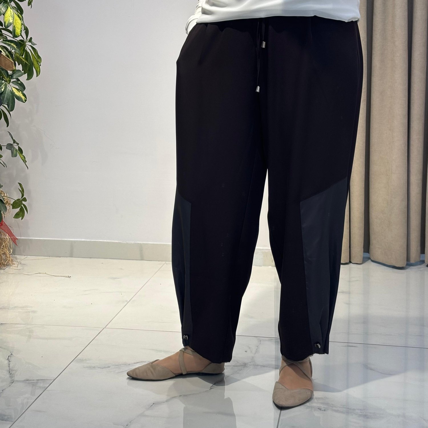 YUSUF ÖZDEMİR PARAŞÜT KUMAŞ DETAYLI  PANTOLON LACİVERT KAHVE SİYAH