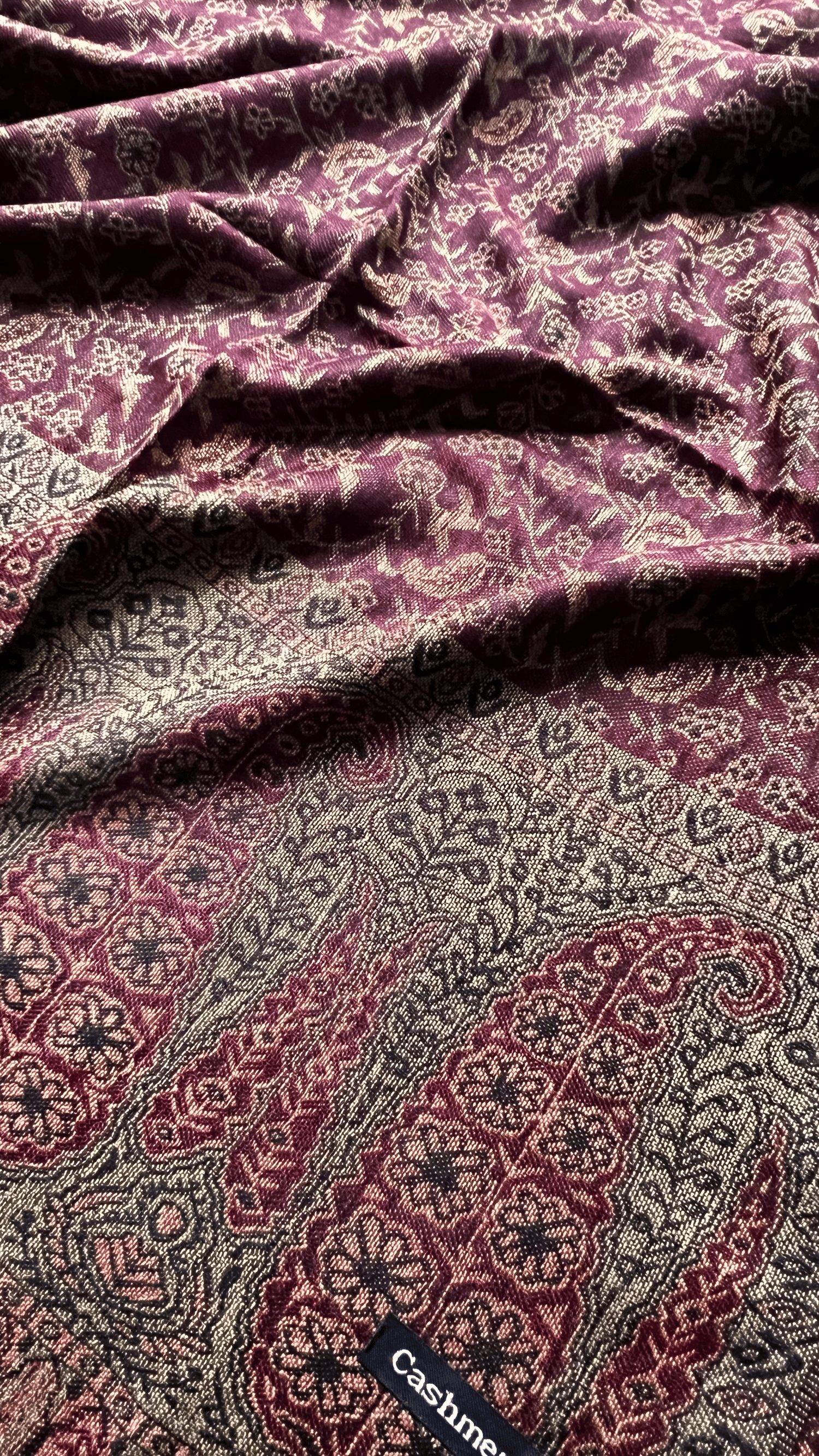 Bordo Kaşmir Şal 180x70