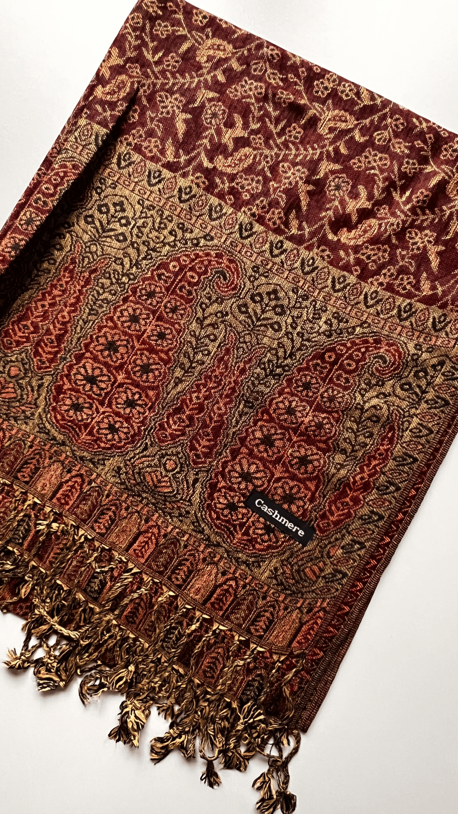 Bordo Kaşmir Şal 180x70
