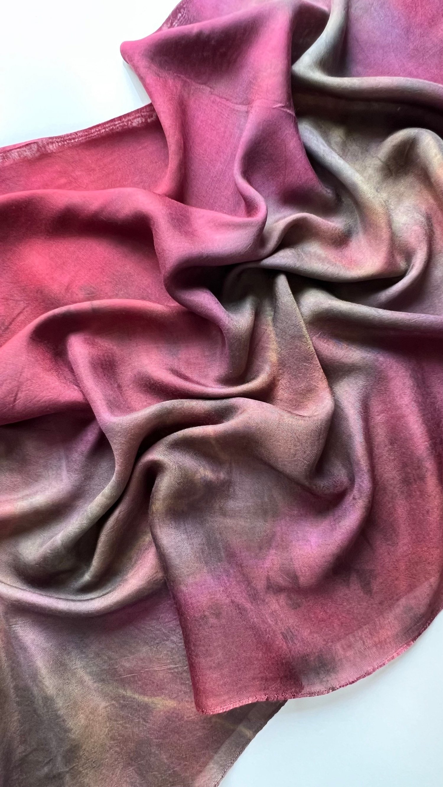 Fuşya Yeşil Ebruli Kelagayi Eşarp 140x140