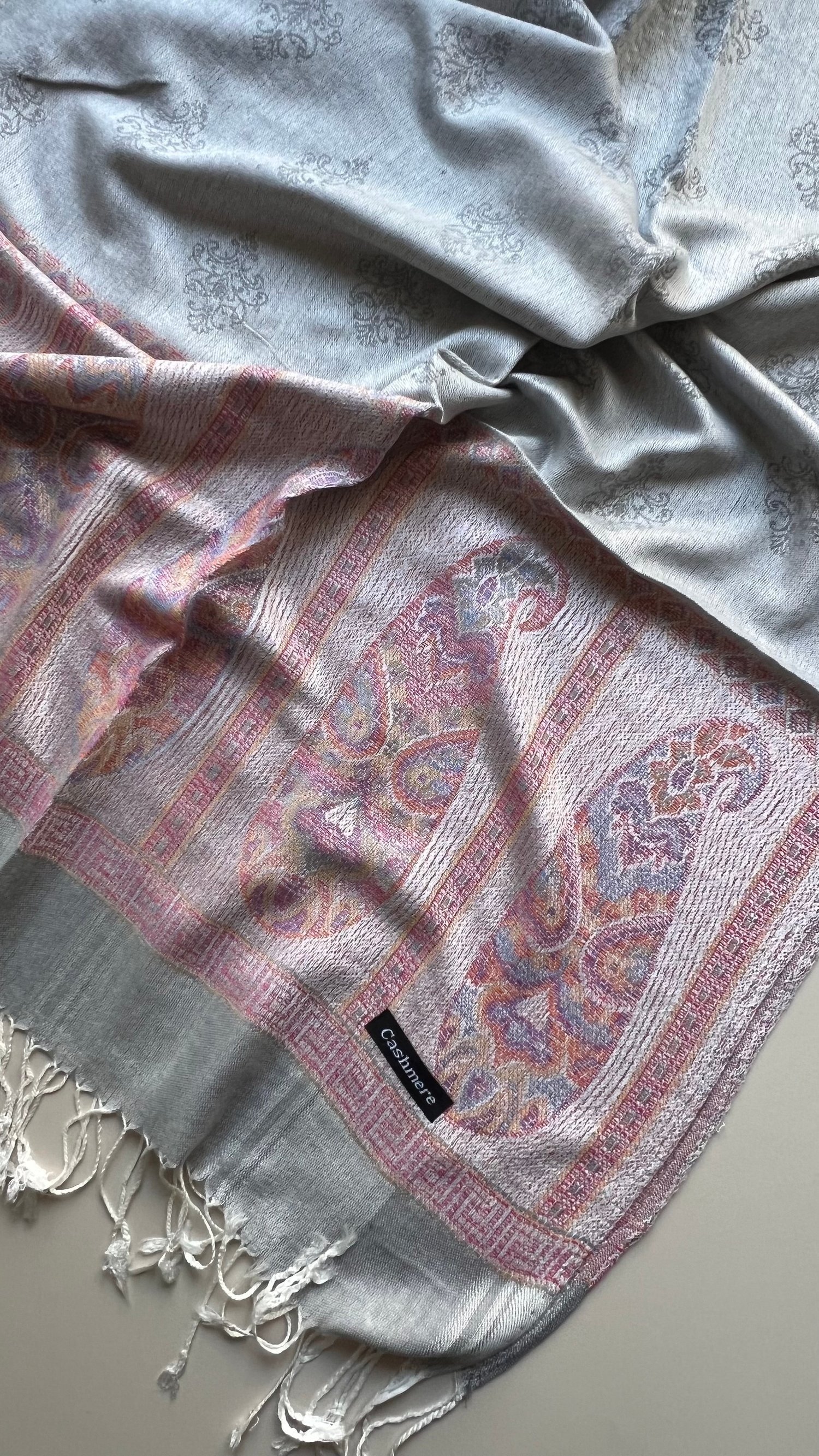 Gri Kaşmir Şal 180x70