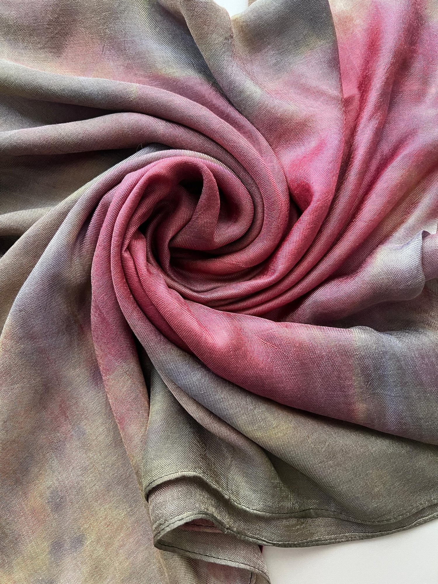 Gül Yeşil Ebruli Kelagayi Eşarp 130x130
