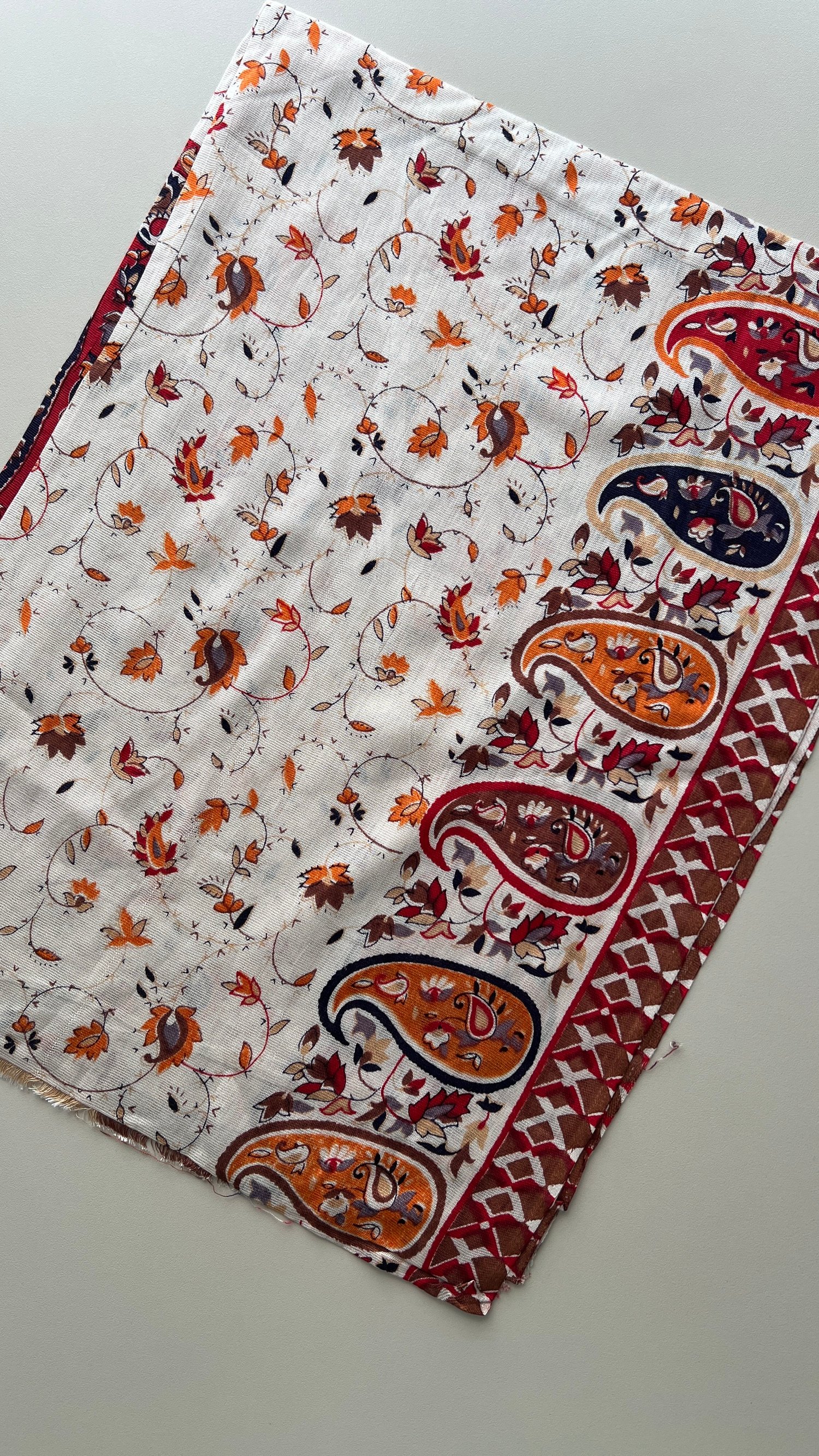 Hardal Etnik Desen Pamuk Şal 180x70