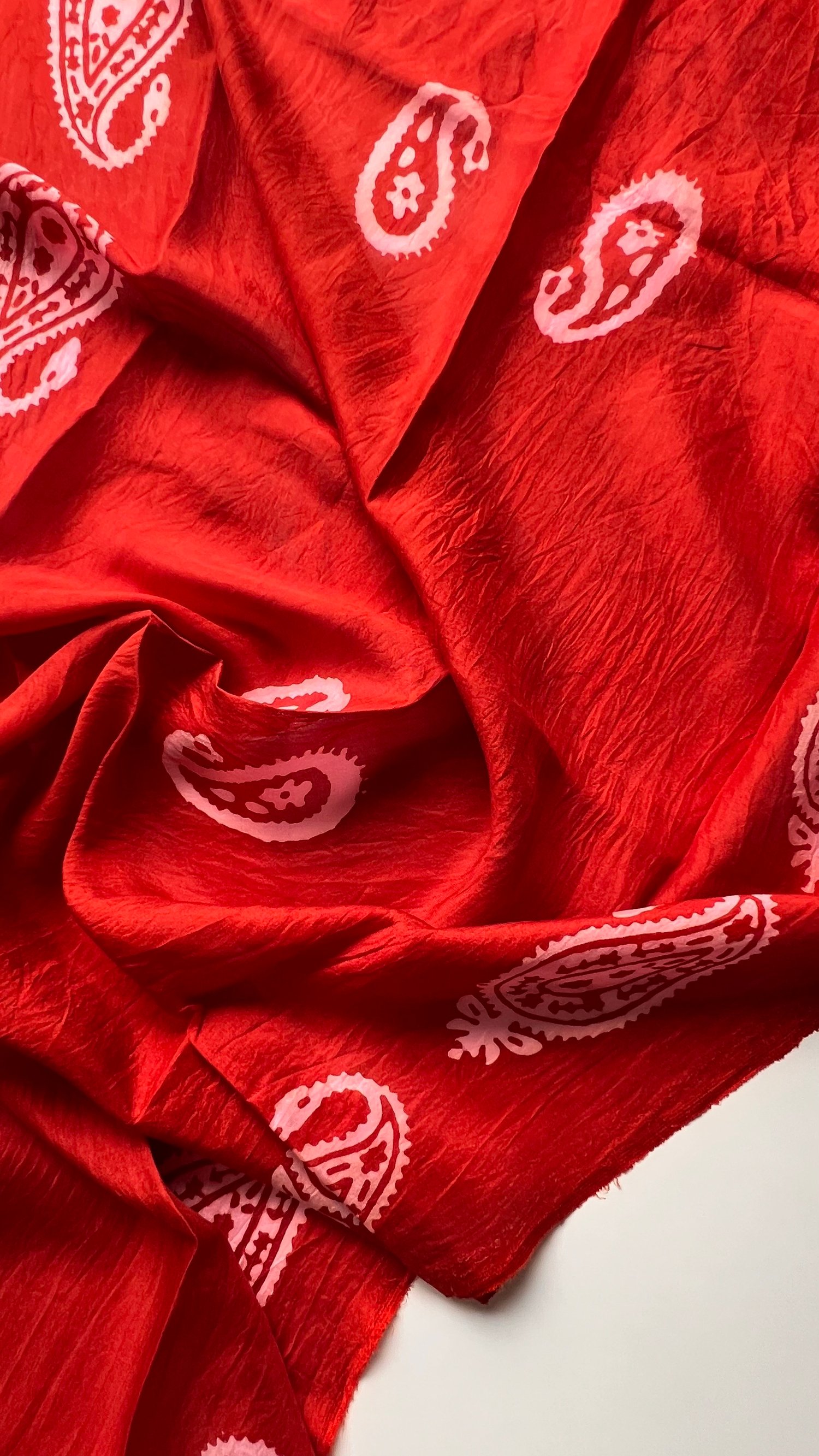 Kırmızı Saf Koza İpek Kelagayi Şal 190x70