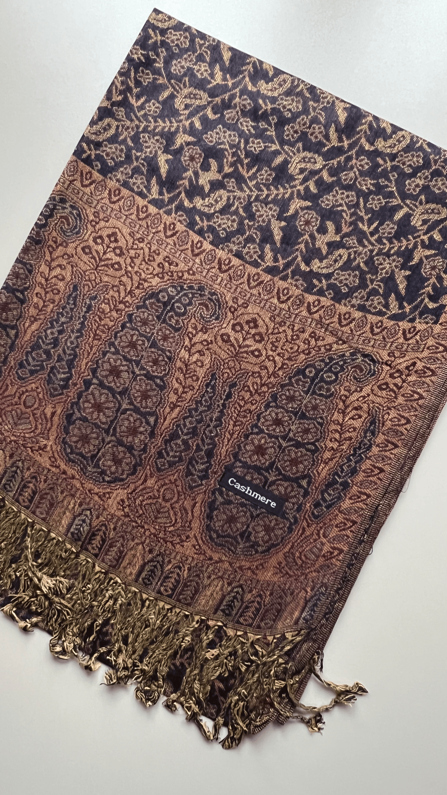 Lacivert Bakır Kaşmir Şal 180x70