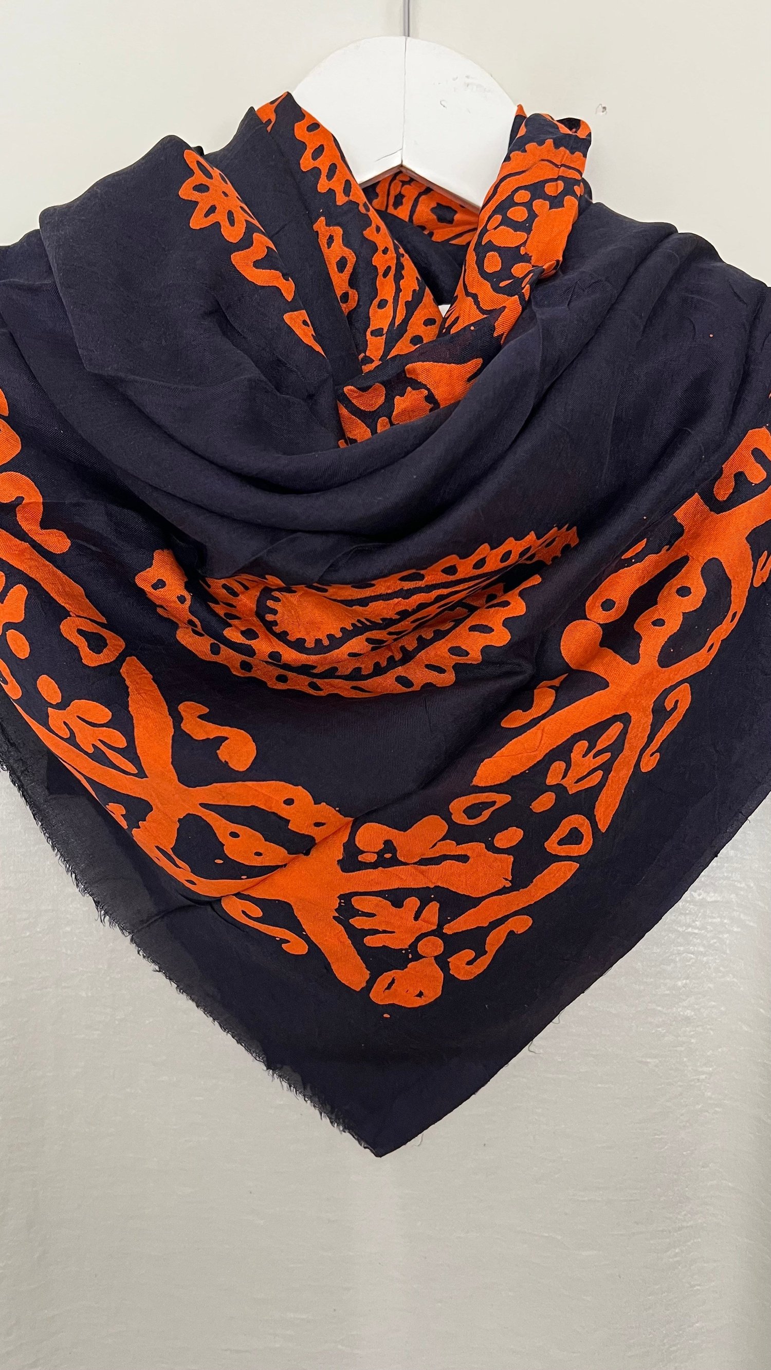 Lacivert Saf Koza İpek Kelagayi Eşarp 120x120