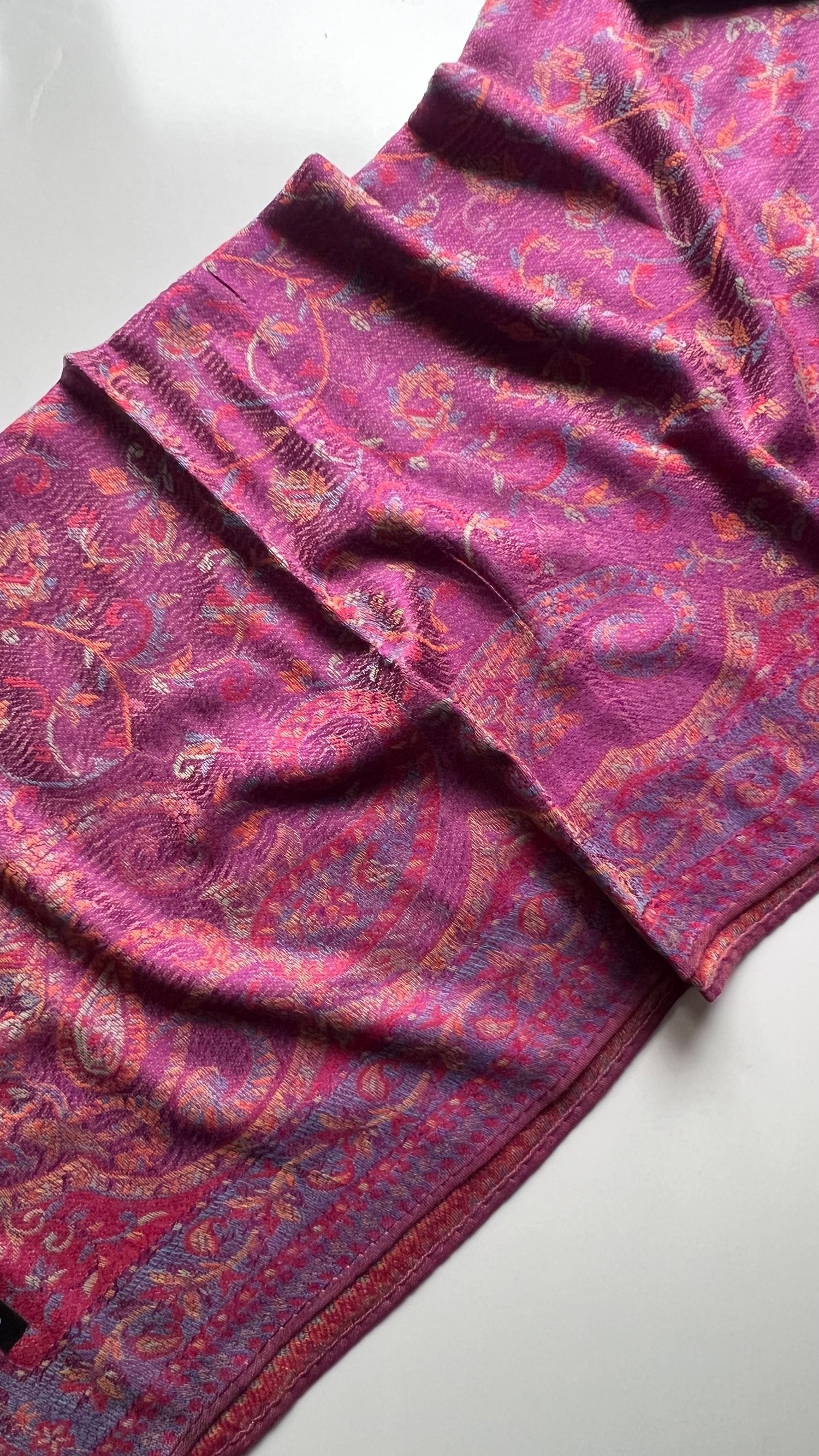 Menekşe Etnik Desen Kaşmir Şal 180x70