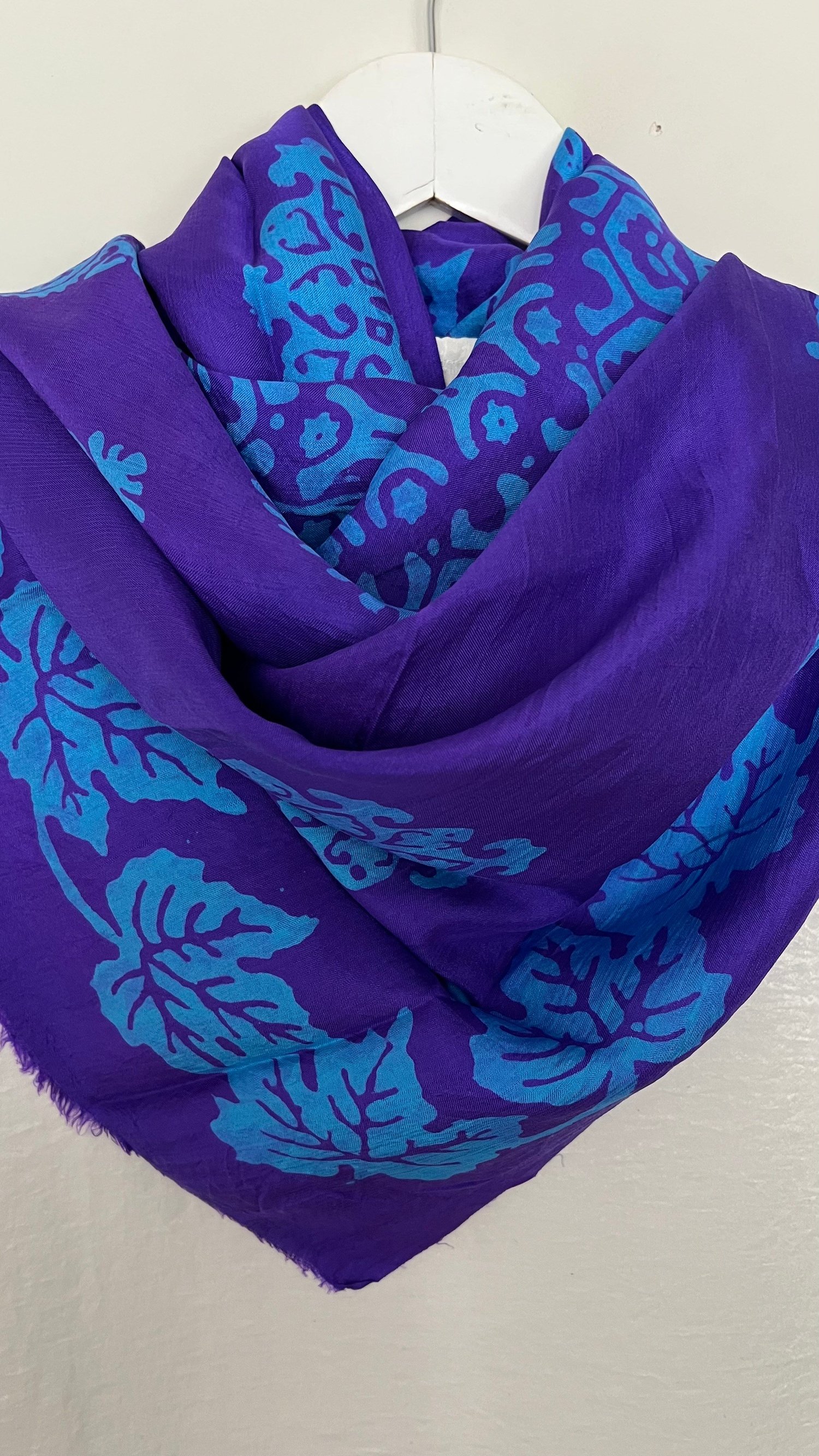 Mor Saf Koza İpek Kelagayi Eşarp 120x120