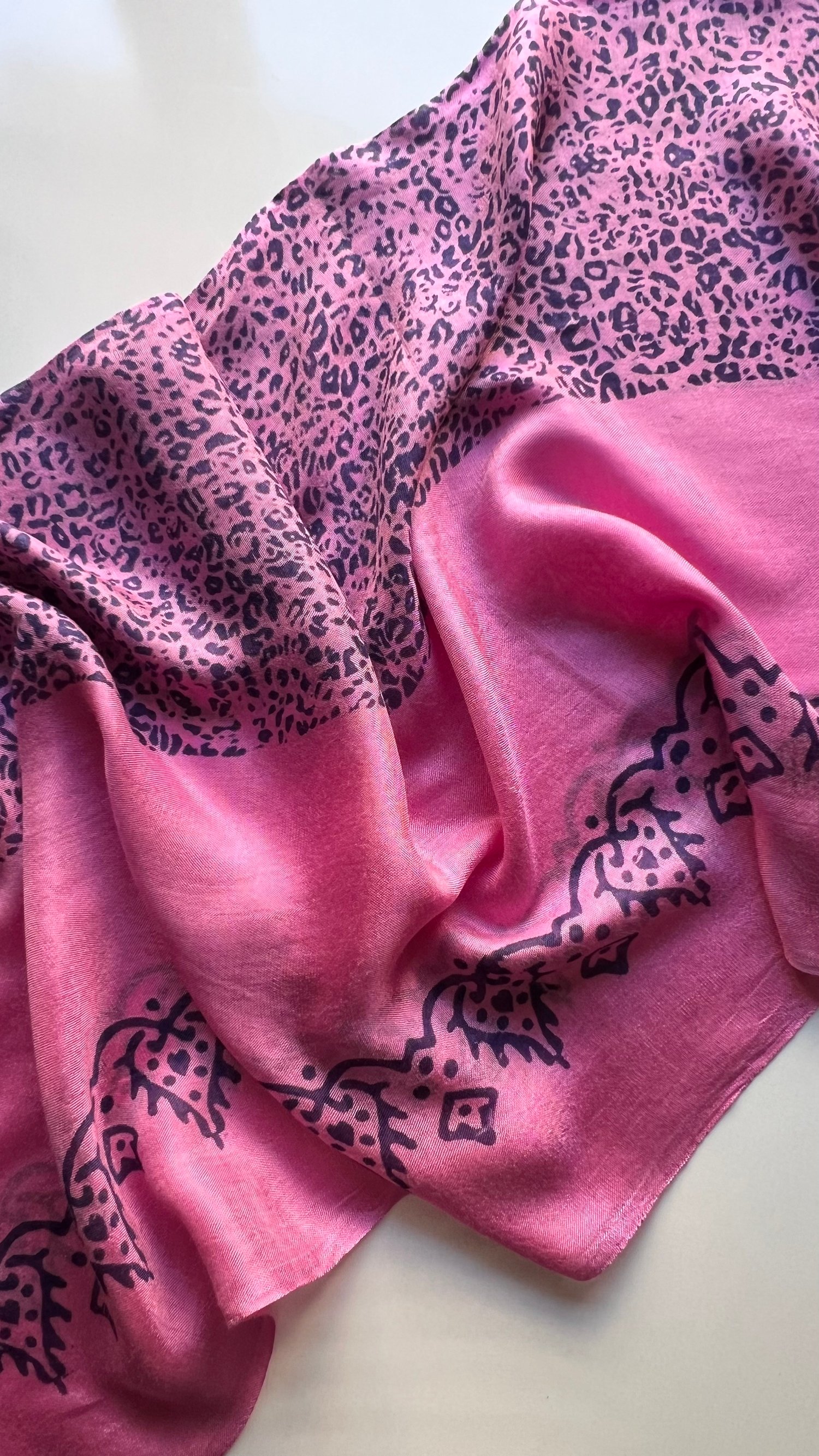 Pembe Leopar Kelagayi Şal 190x90