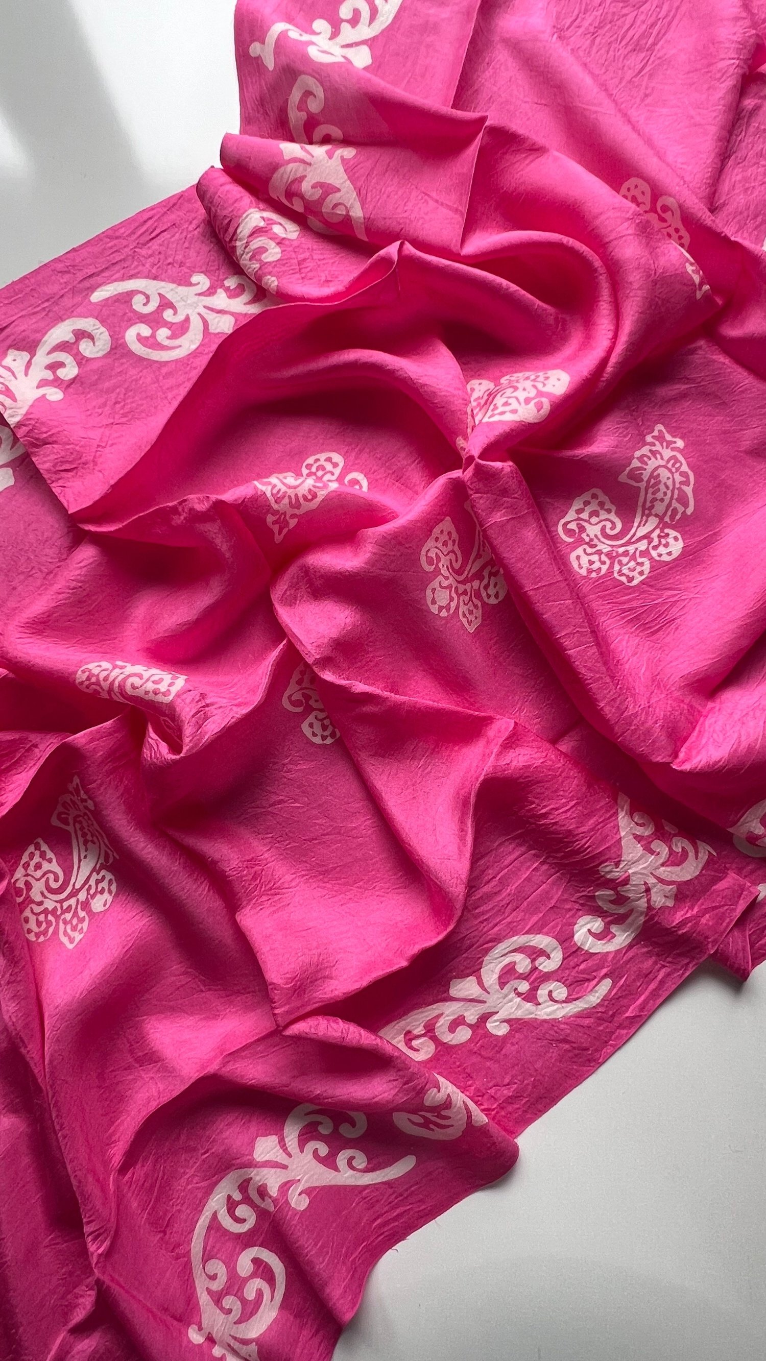 Pembe Saf Koza İpek Kelagayi Şal 190x70