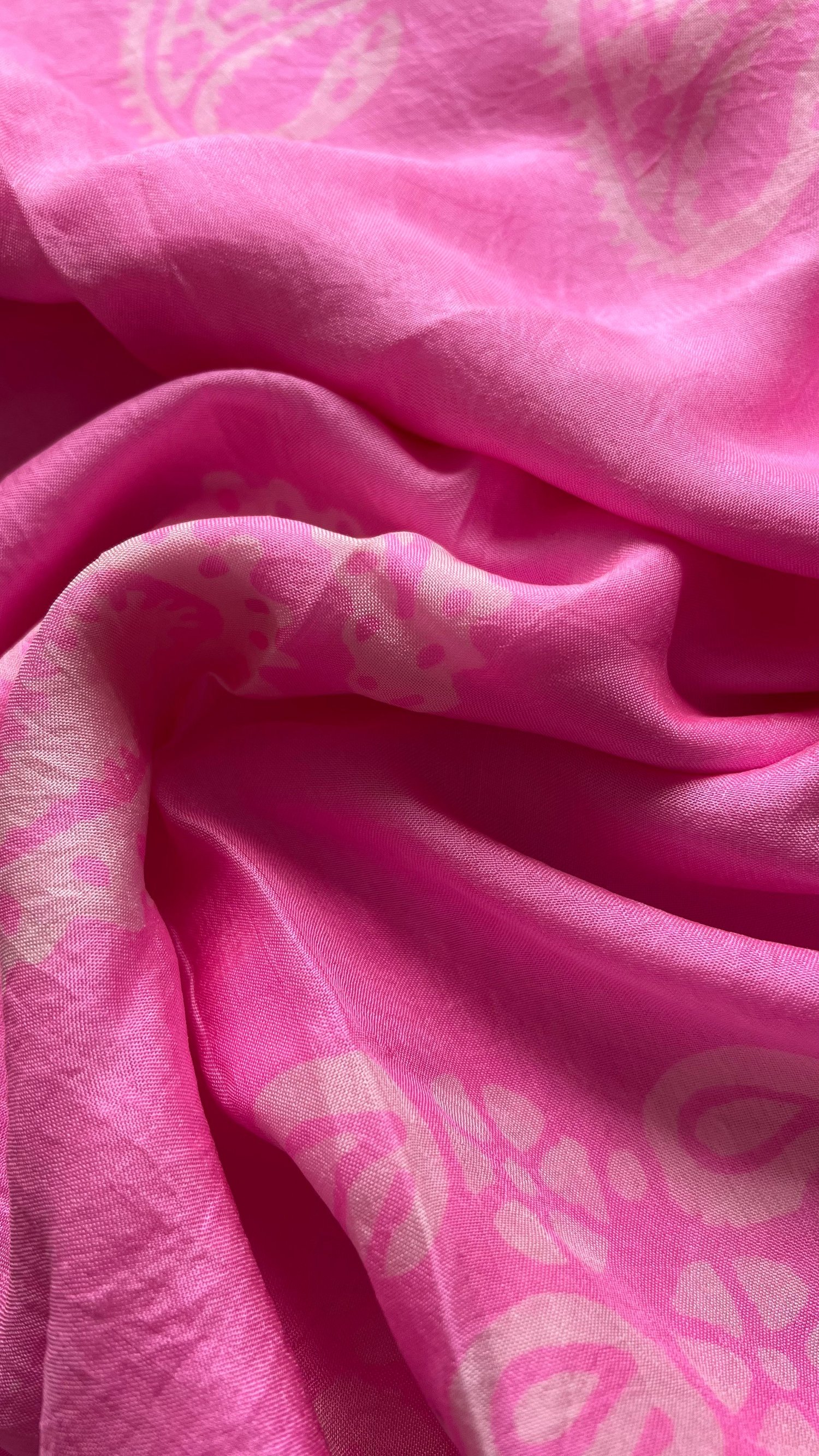 Pembe Saf Koza İpek Kelgayi Eşarp 120x120