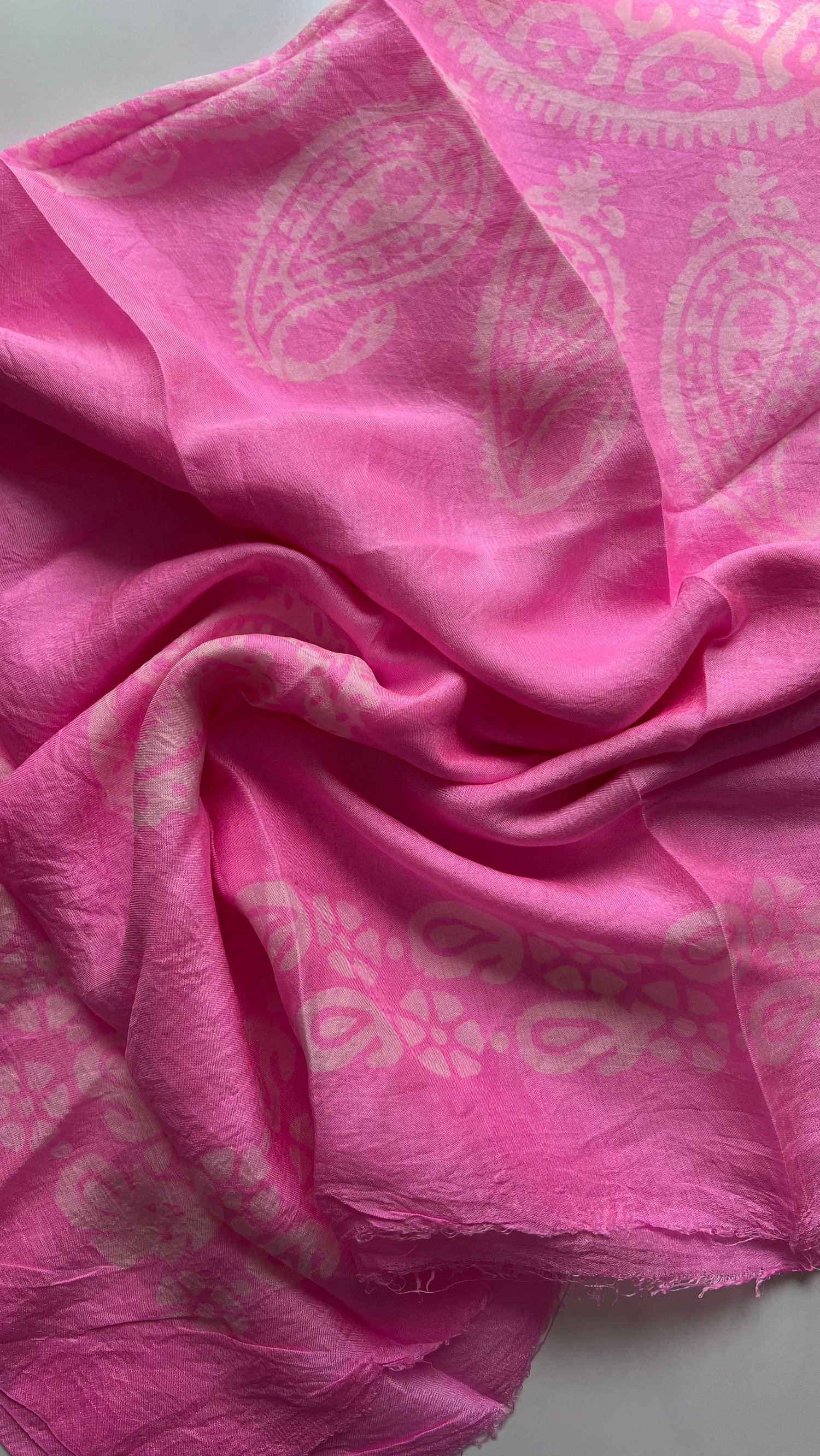 Pembe Saf Koza İpek Kelgayi Eşarp 120x120