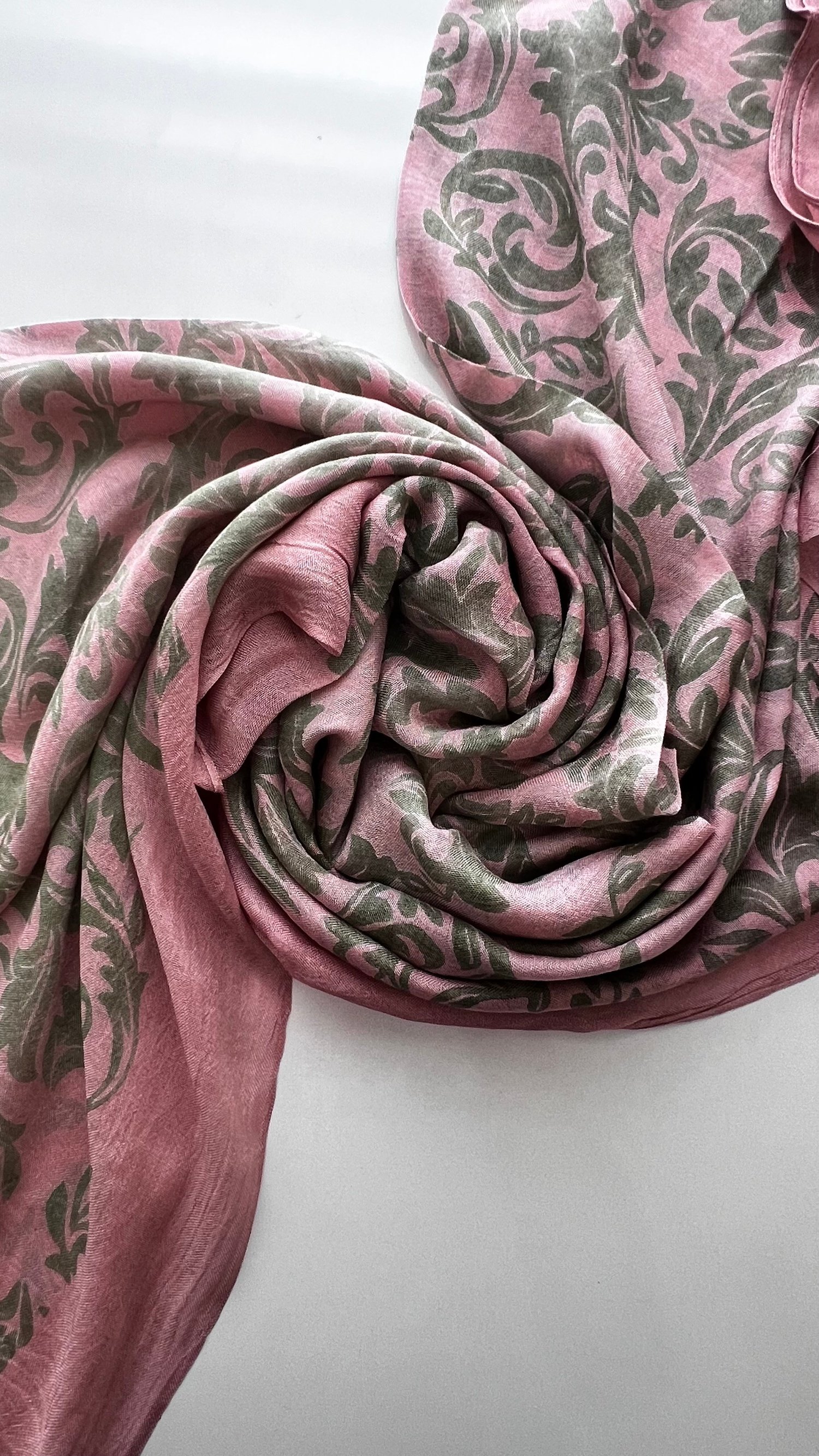 Pembe Yaprak Desen Kelagayi Şal 190x90