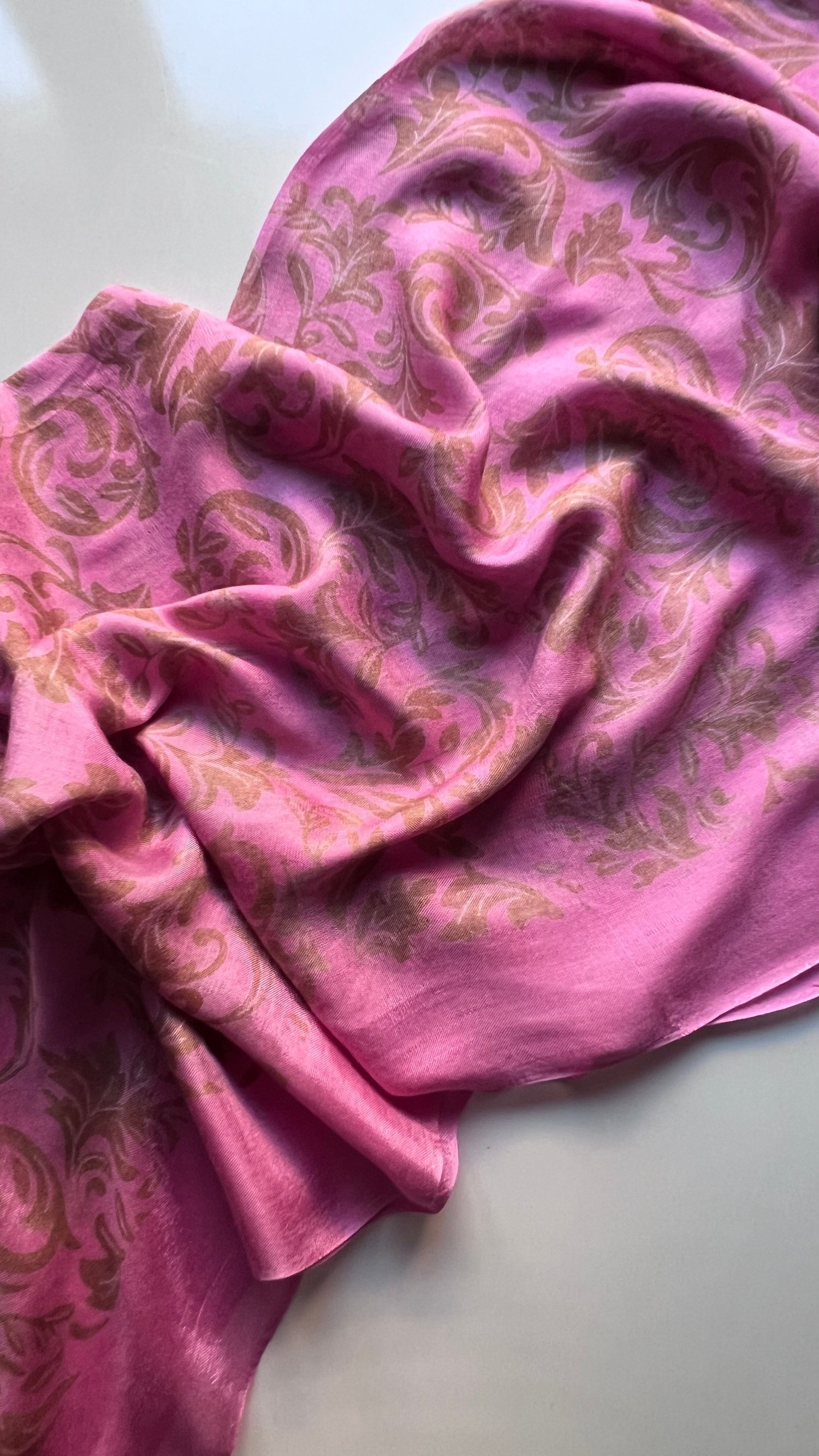 Pembe Yaprak Desen Kelagayi Şal 190x90