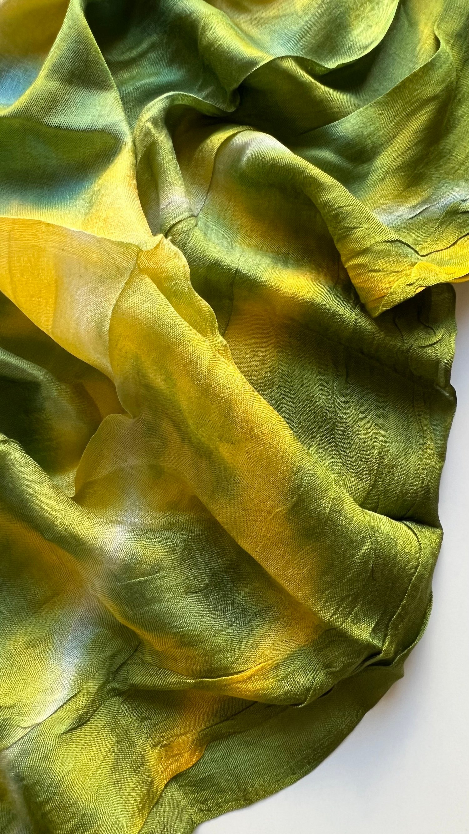 Sarı Yeşil Ebruli Kelagayi Şal 190x90
