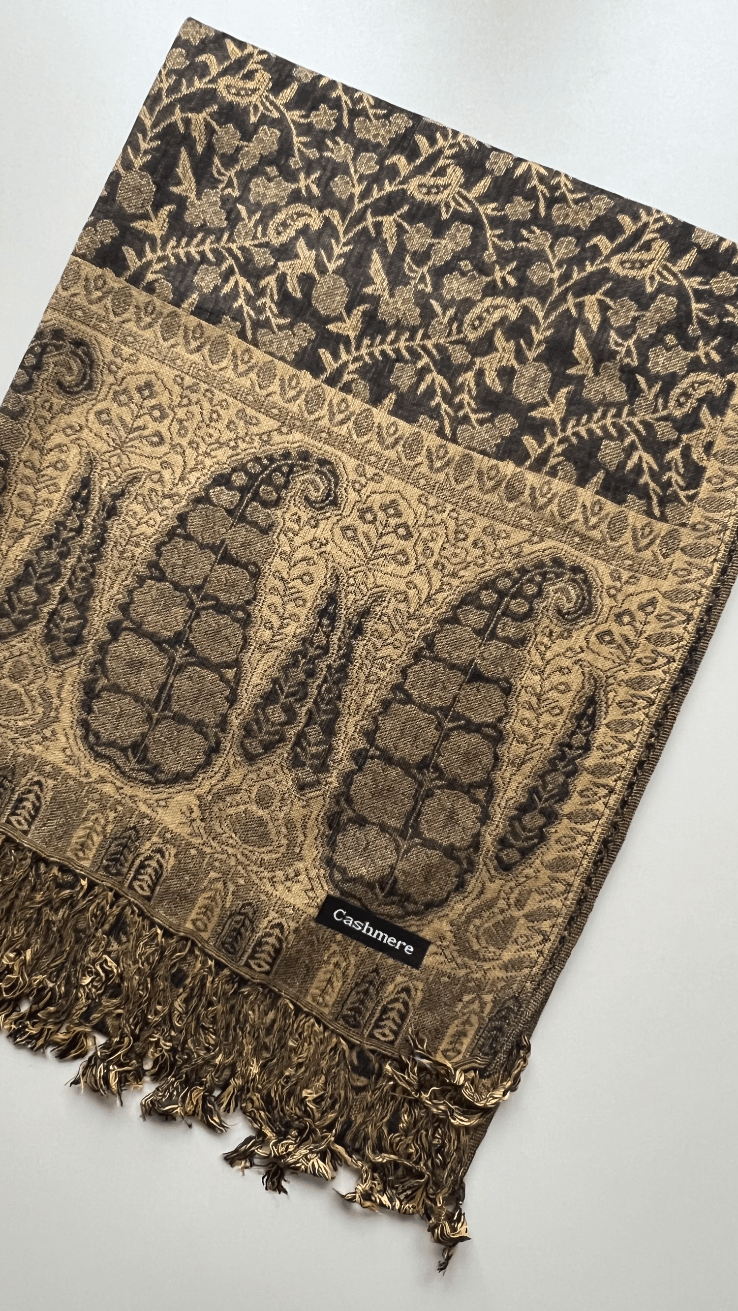 Siyah Gold Kaşmir Şal 180x70