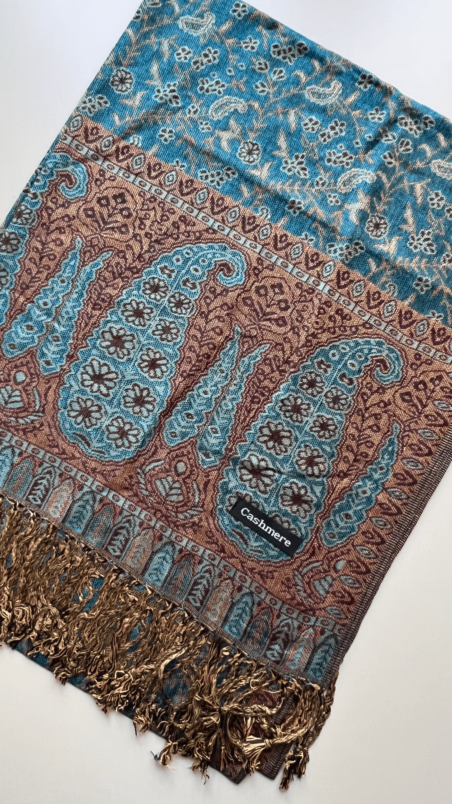 Turkuaz Kaşmir Şal 180x70