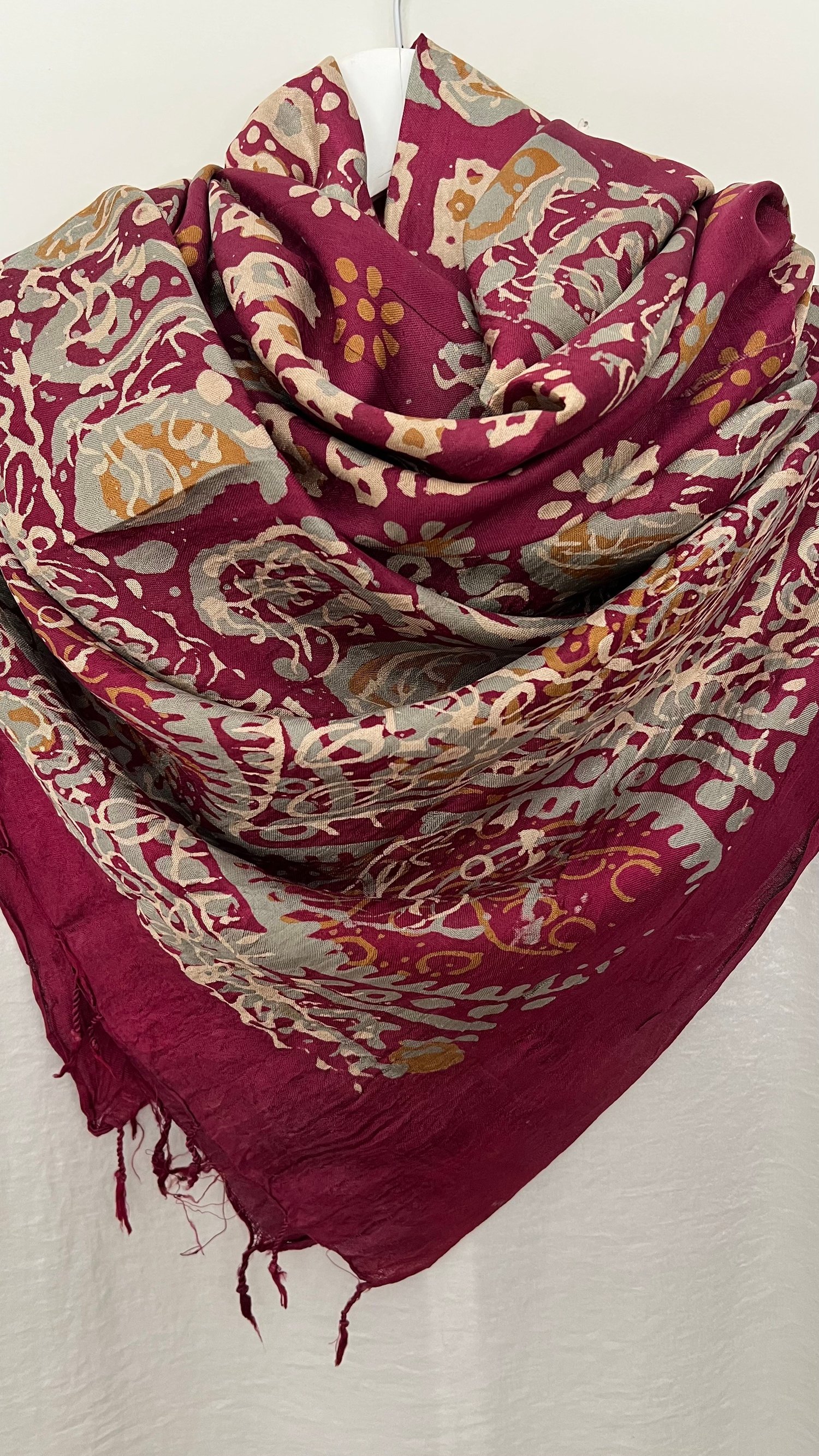 Vişne Bordo Kelagayi İpek Eşarp 170x170