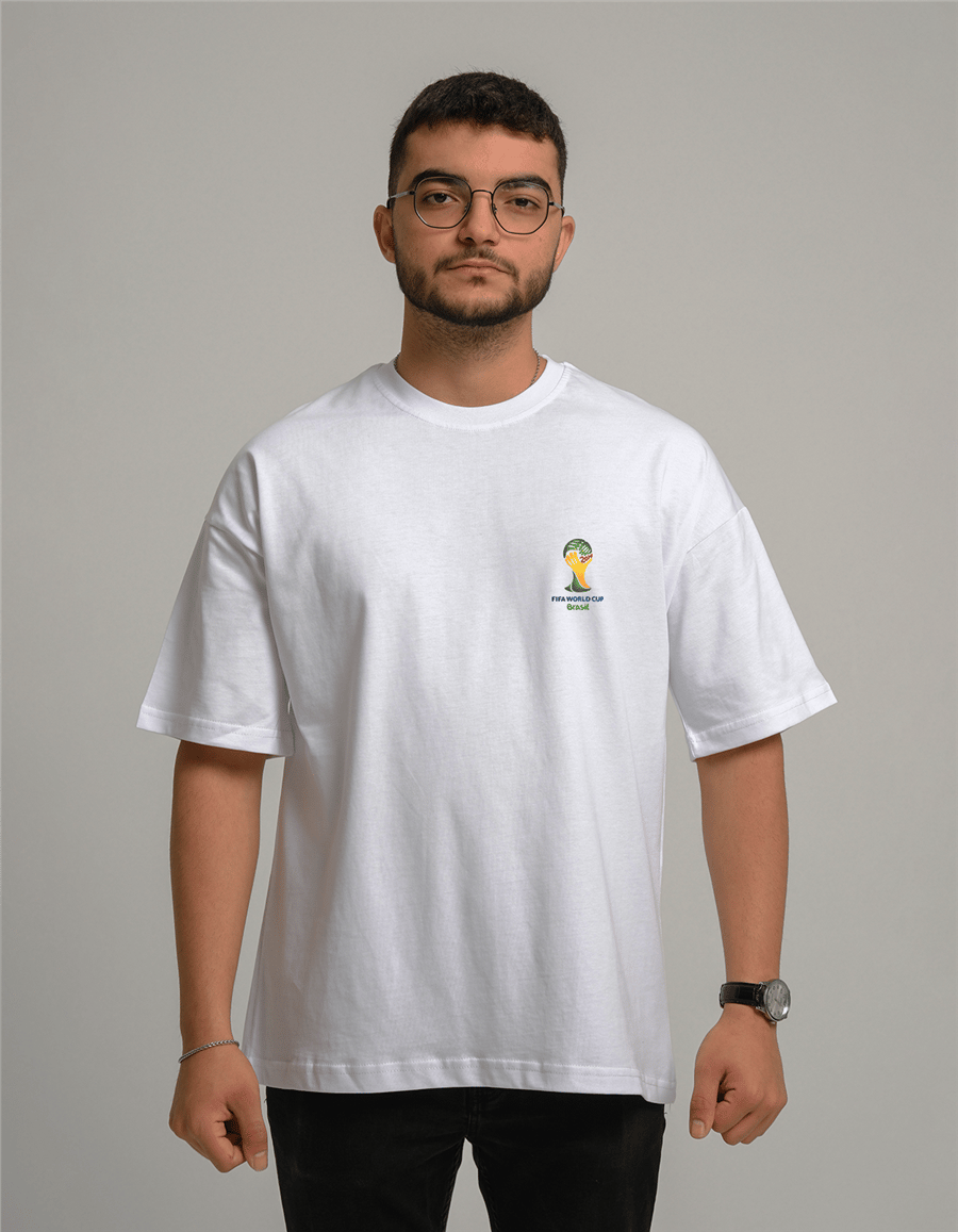 2014 World Cup Baskılı Unisex Oversize T-Shirt