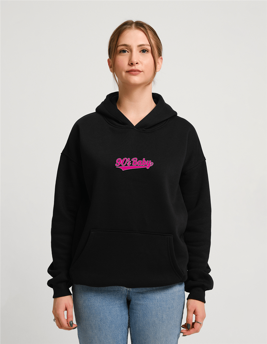 90's Baby Baskılı Unisex Kapüşonlu Sweatshirt