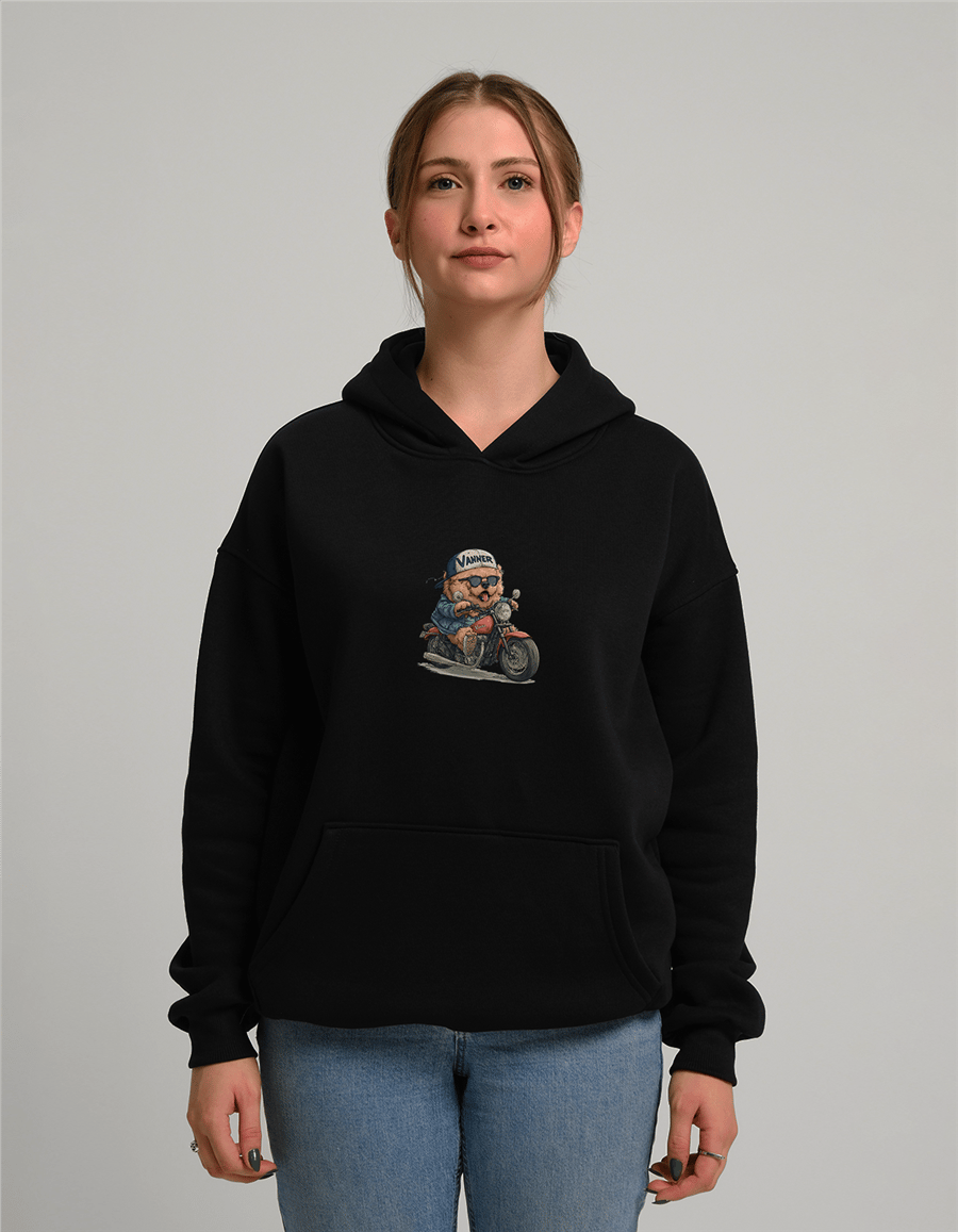 Çin Aslanı Baskılı Unisex Kapüşonlu Sweatshirt