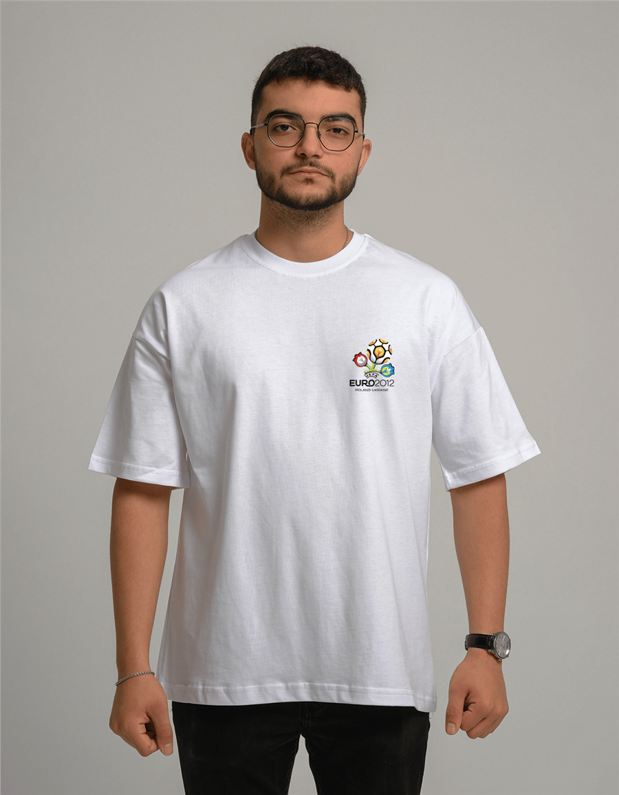 EURO 2012 Baskılı Unisex Oversize T-Shirt