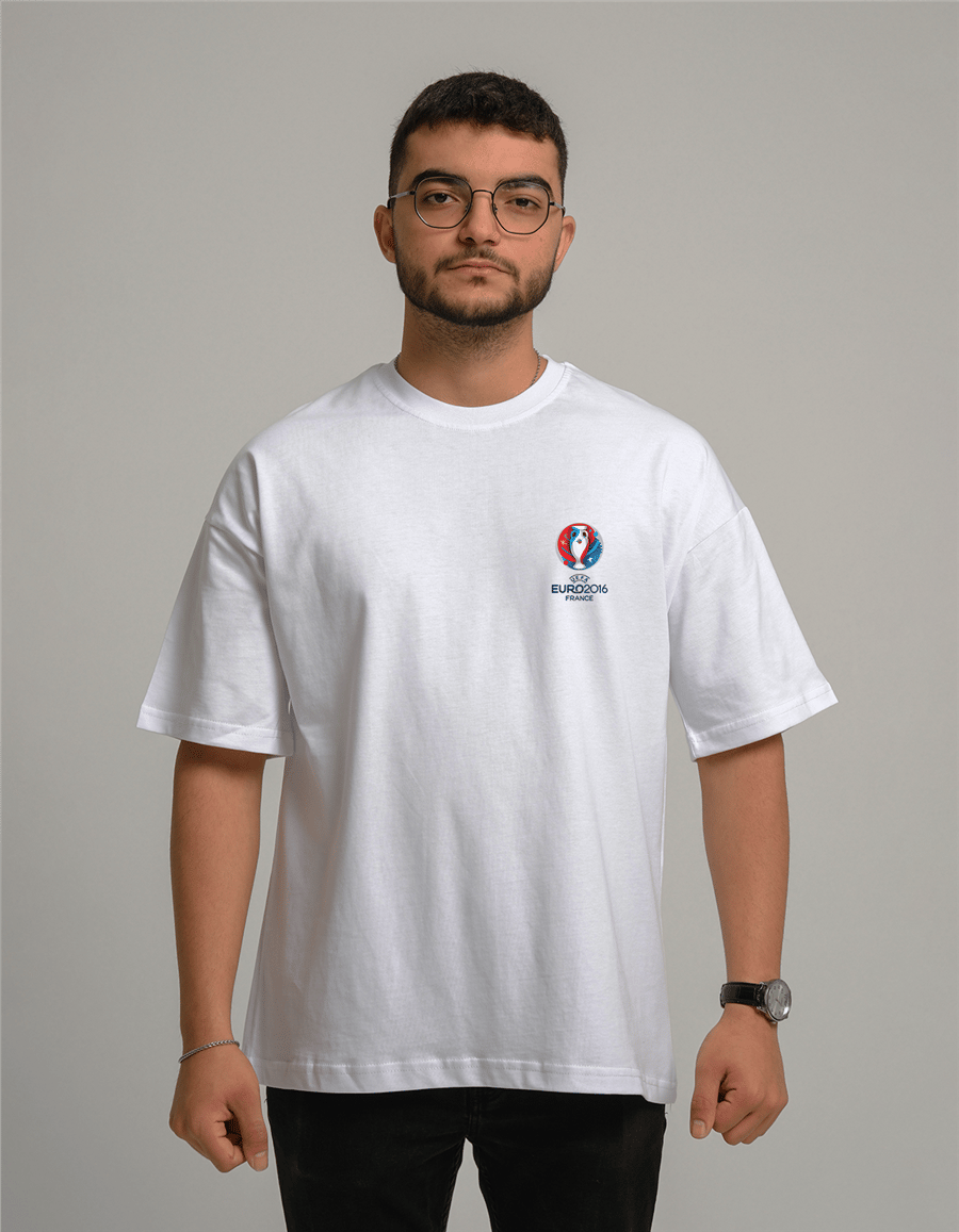 EURO 2016 Baskılı Unisex Oversize T-Shirt