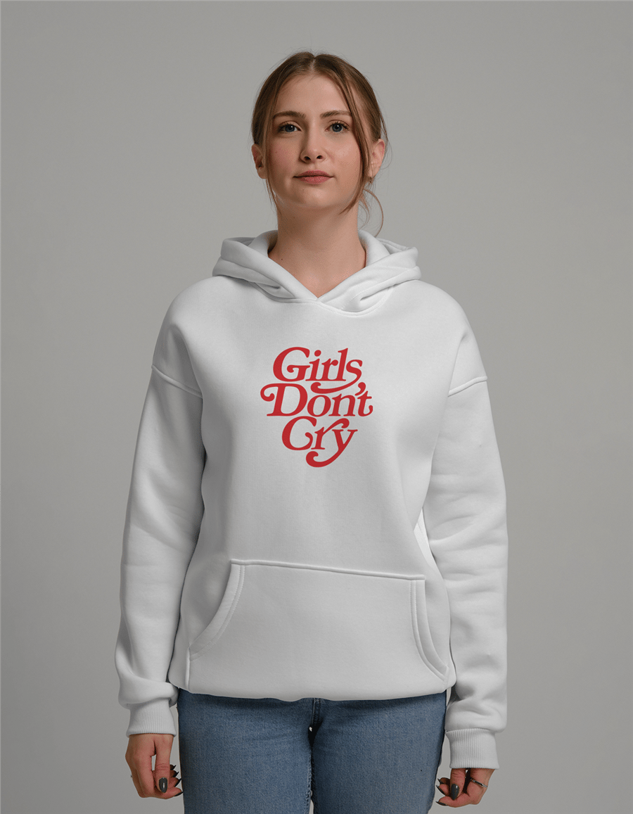 Girls Don't Cry Baskılı Unisex Kapüşonlu Sweatshirt