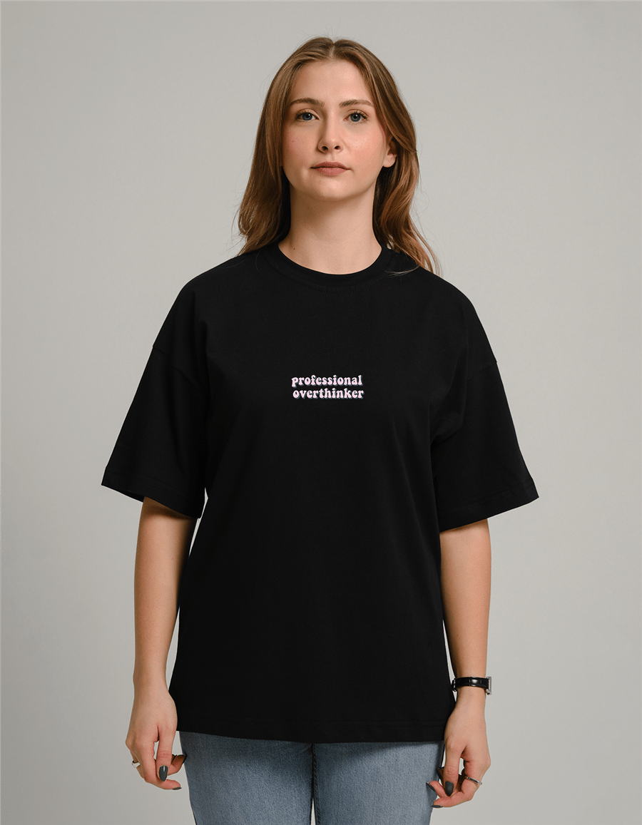 Overthinker Baskılı Unisex Oversize T-Shirt