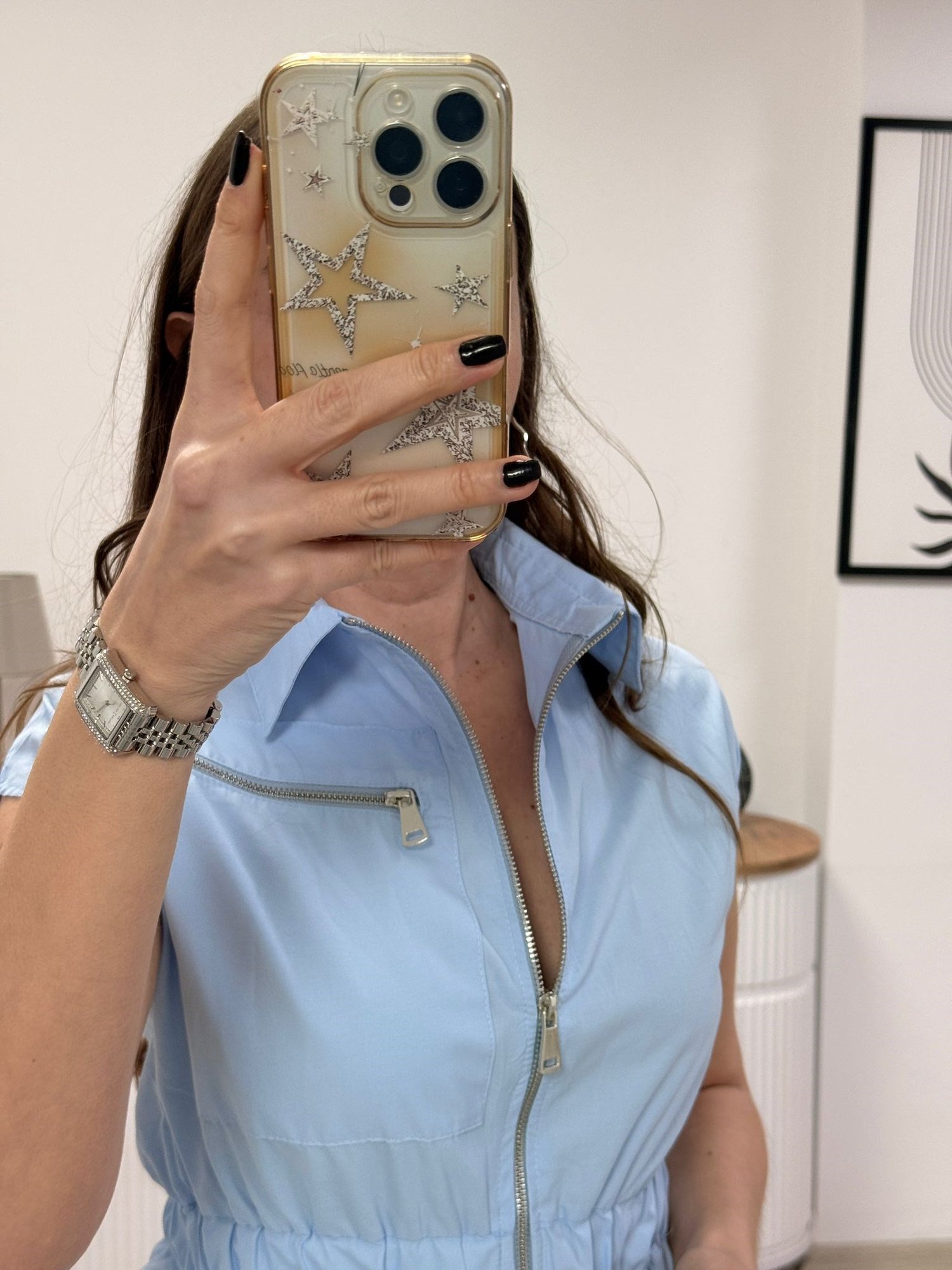 Bebe Mavi Fermuarlı Elbise