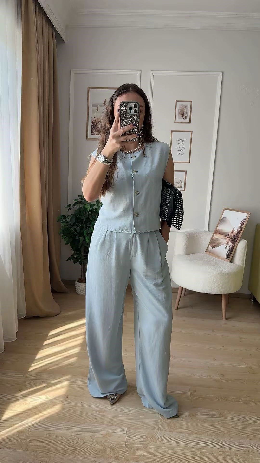 Bebe Mavi Yelek Pantolon Takım