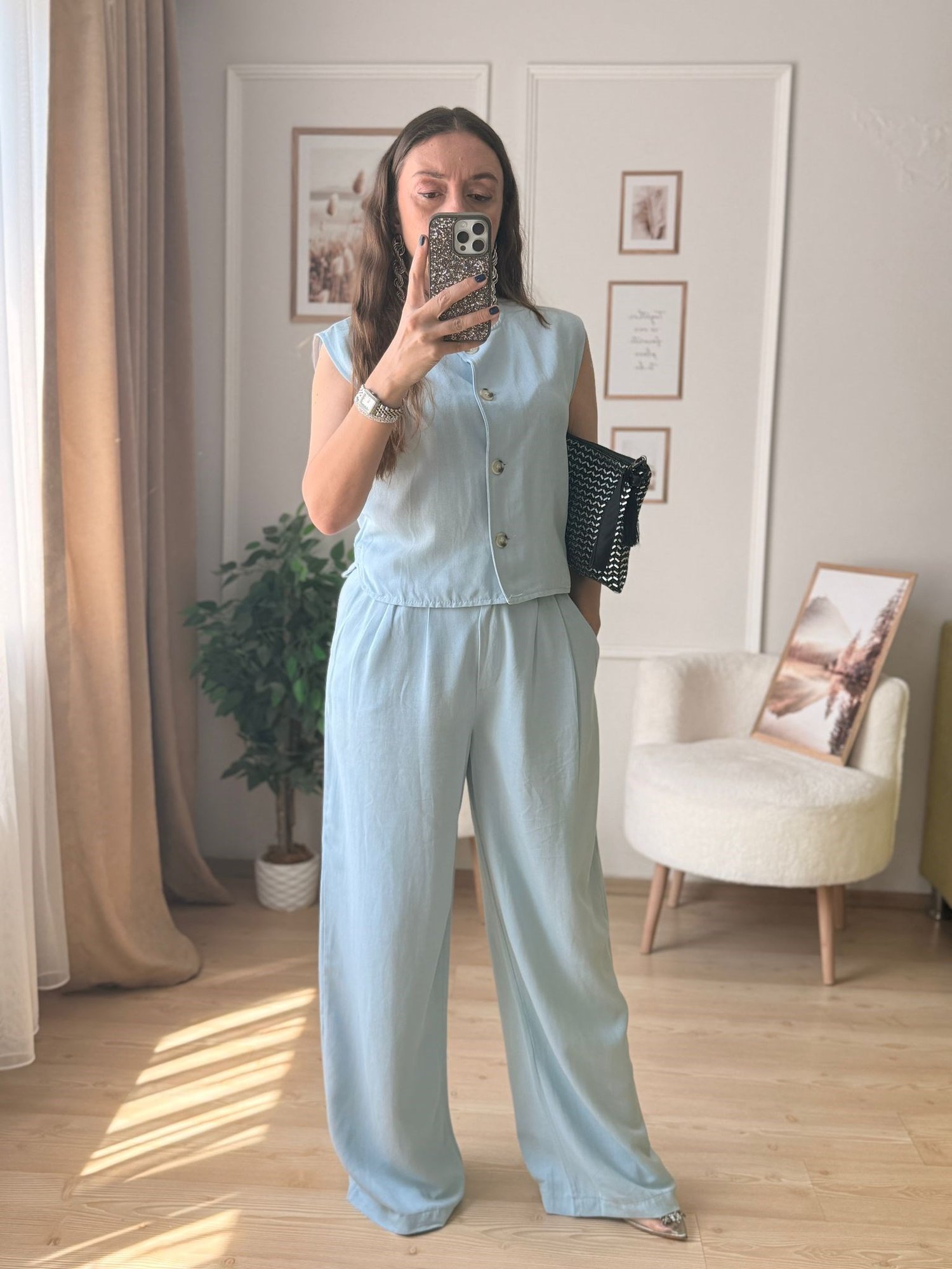 Bebe Mavi Yelek Pantolon Takım