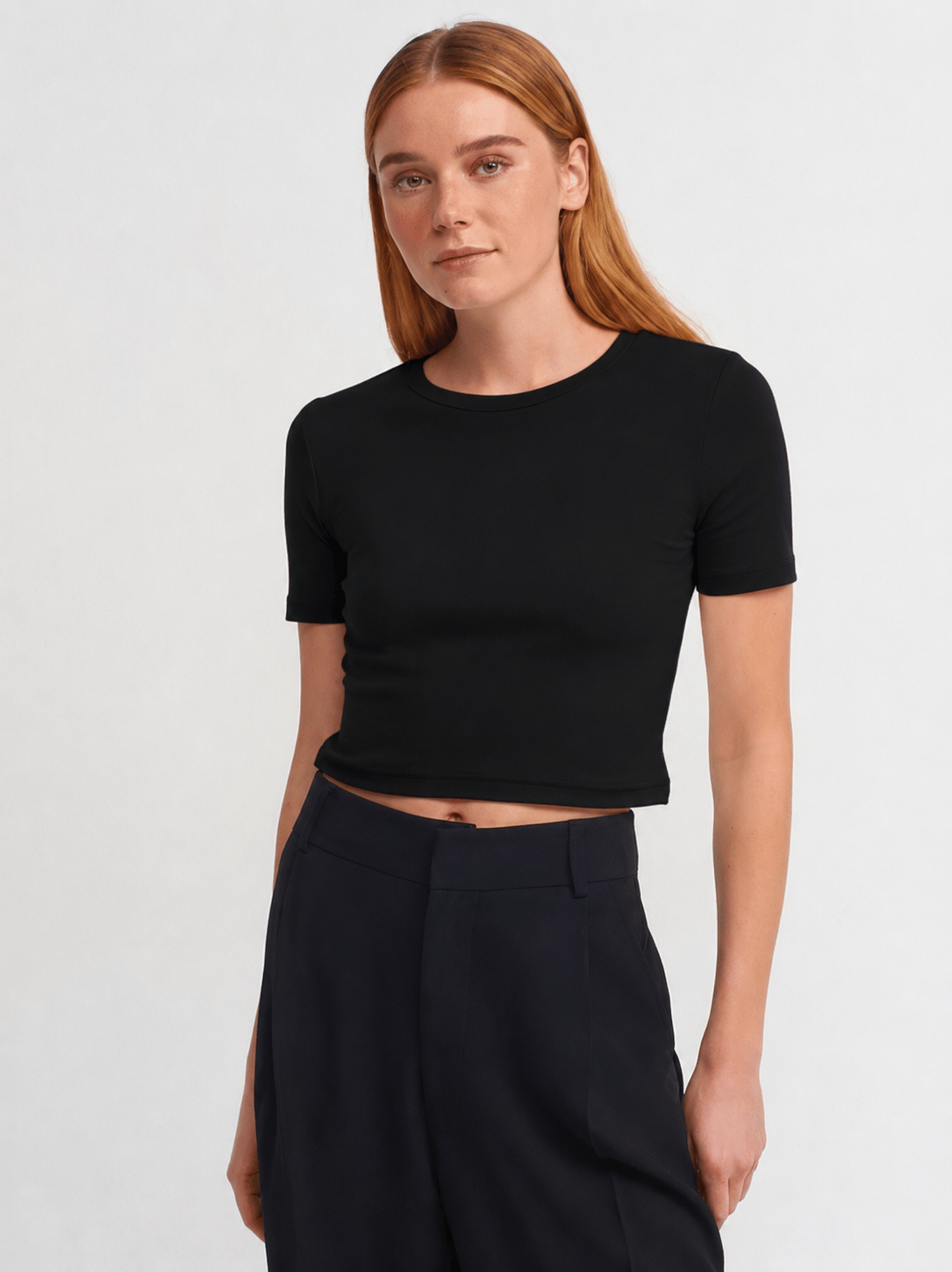 Bisiklet Yaka Crop
