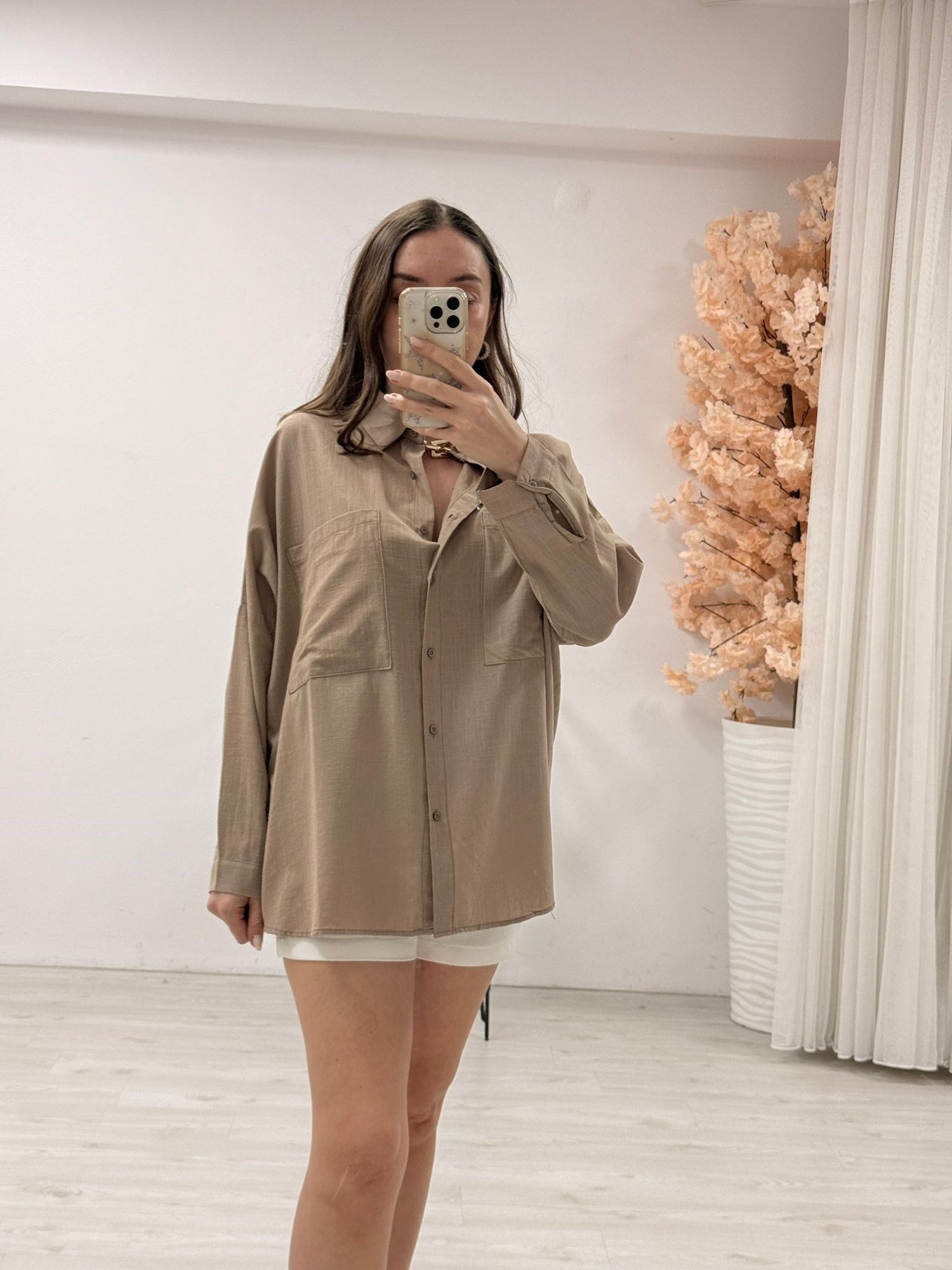 Çift Cepli Oversize Gömlek