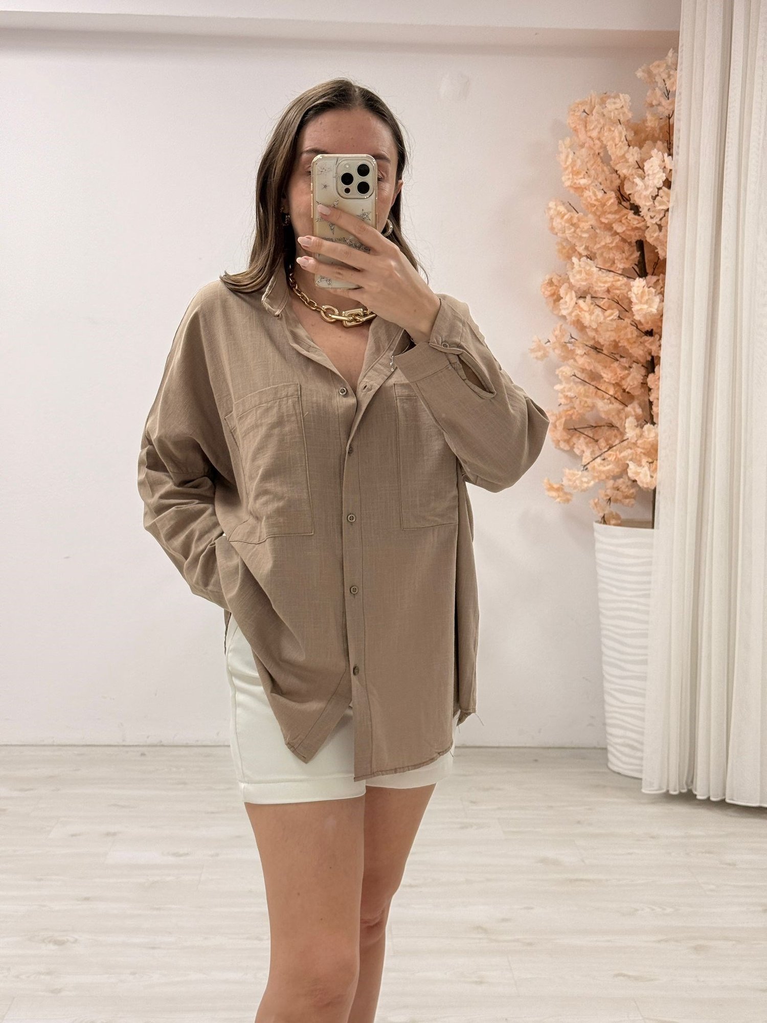 Çift Cepli Oversize Gömlek