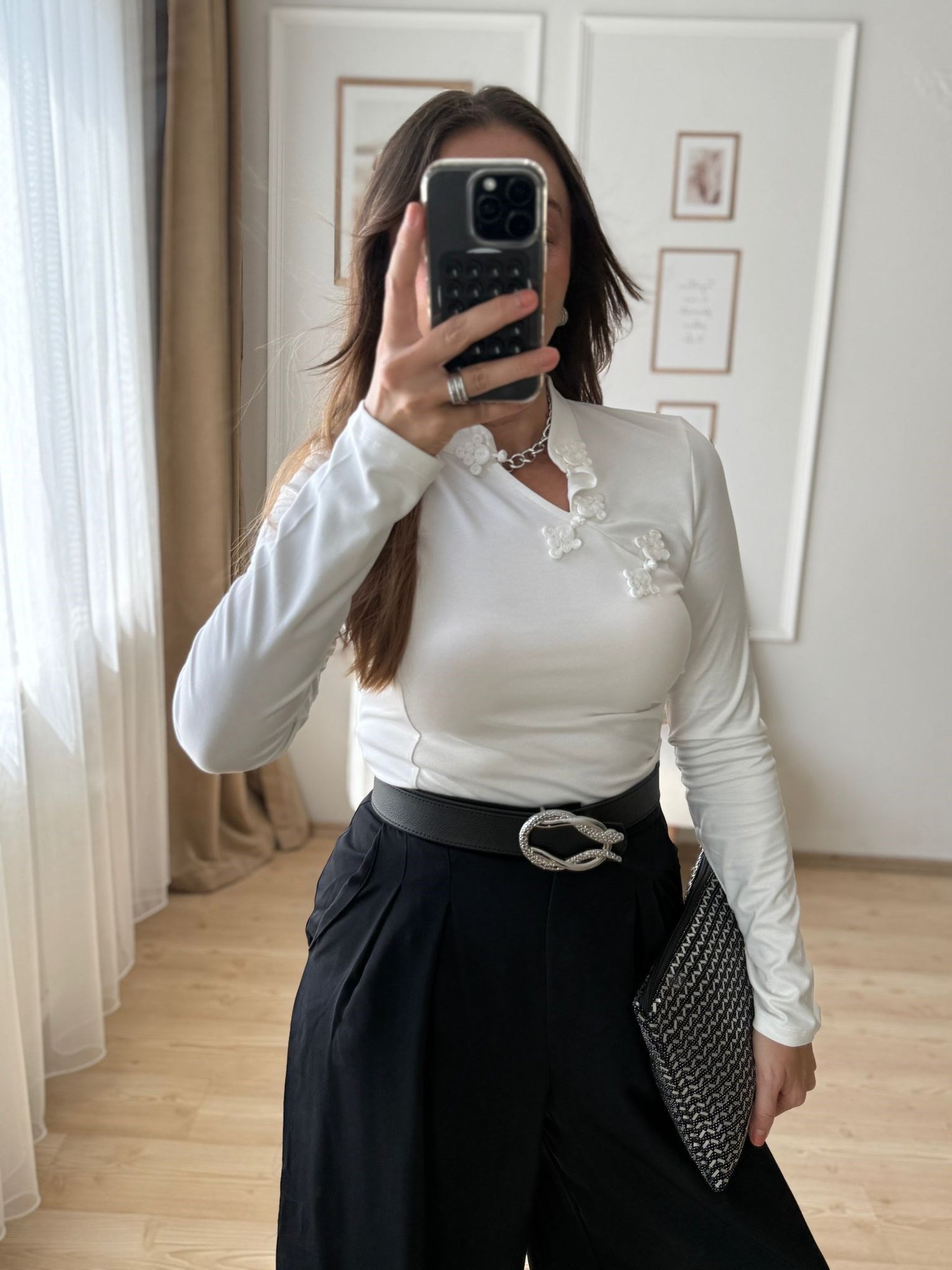 Çin Kapama Detaylı Örme Bluz
