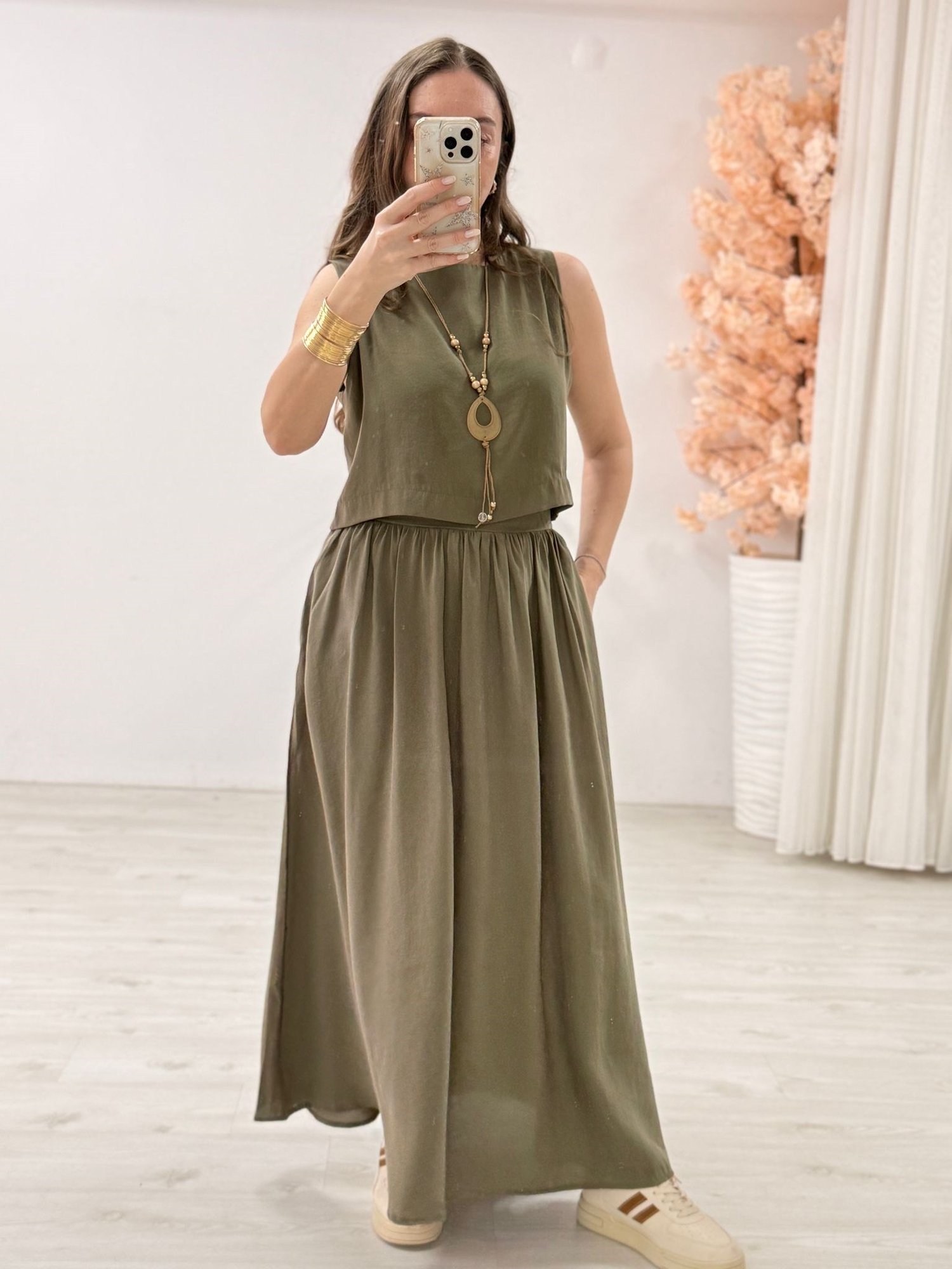 İthal Modal Kumaş Etek Crop Takım