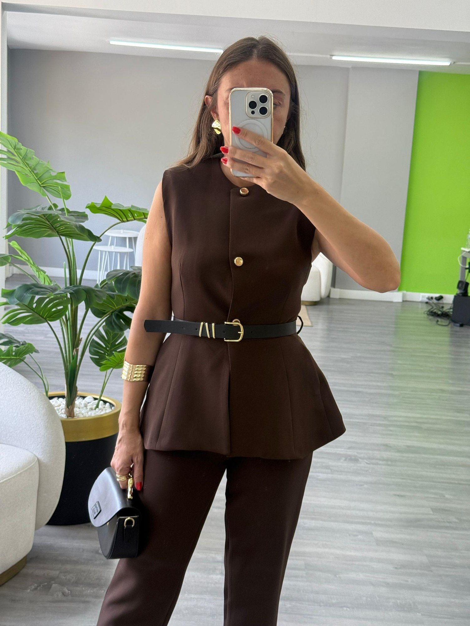 Kemerli Yelek Pantolon Takım